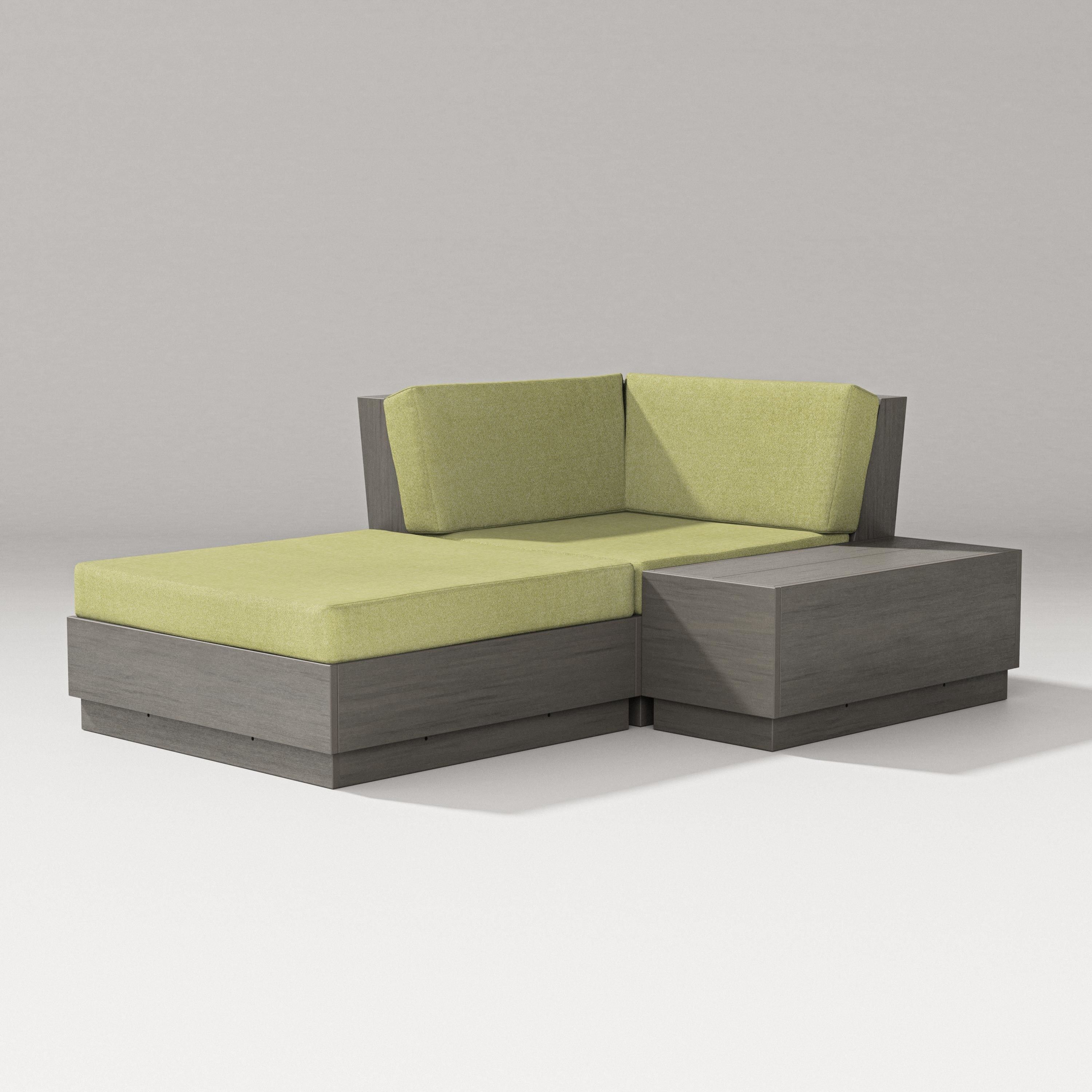 PW Designer Series Elevate Corner Chaise in Driftwood / Chartreuse Boucle