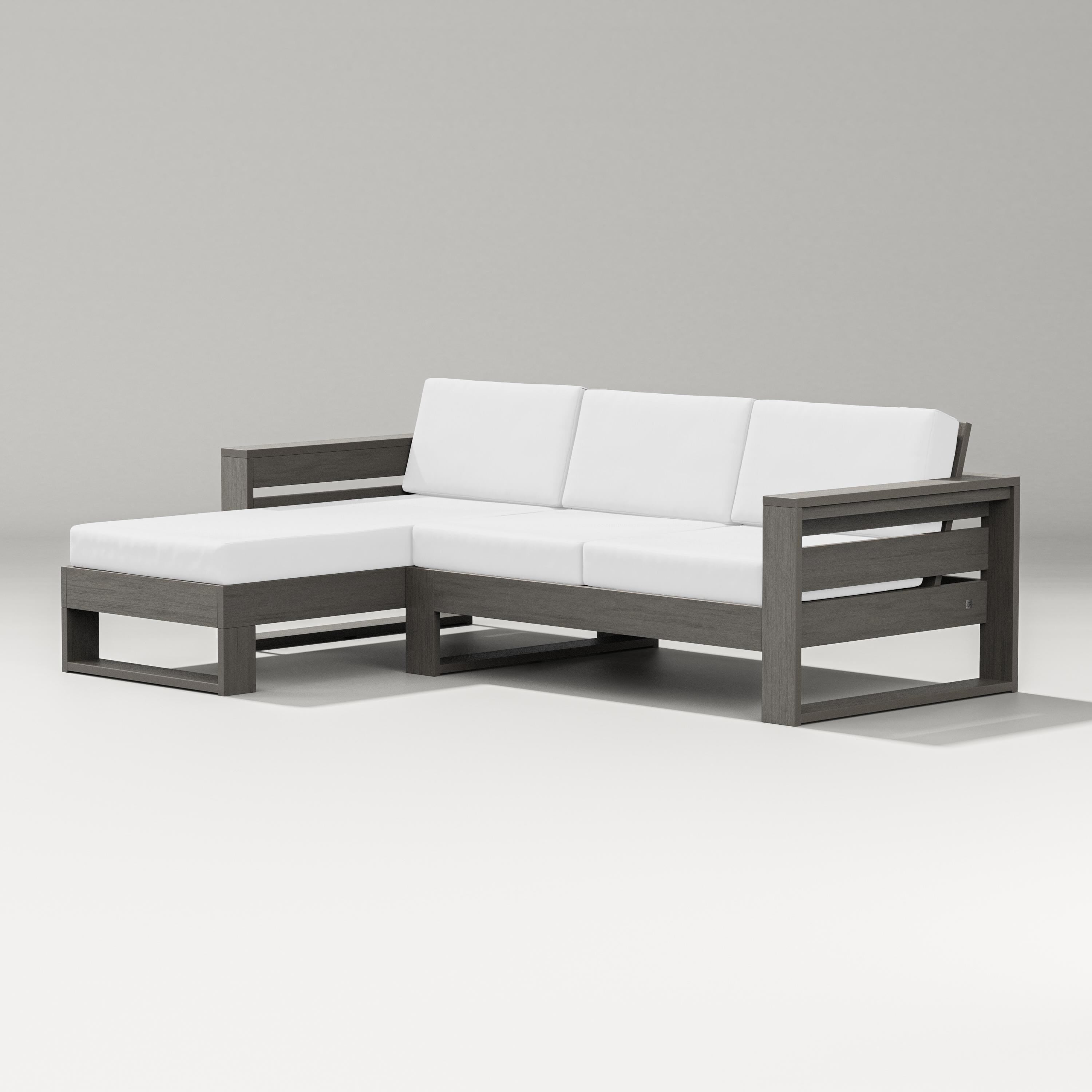 PW Designer Series Latitude Left Chaise Sectional in Driftwood / Natural