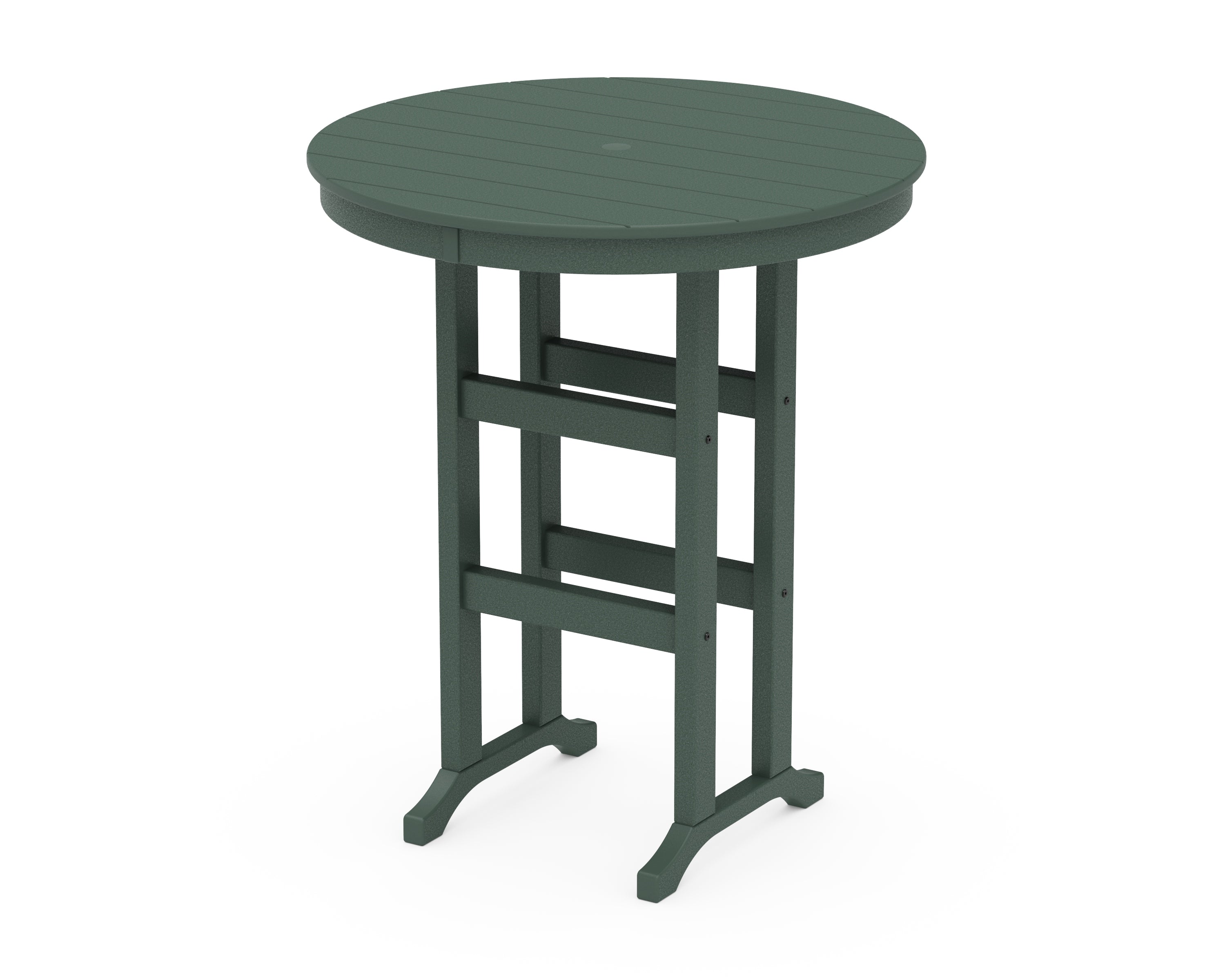 POLYWOOD 36" Round Farmhouse Bar Table in Green