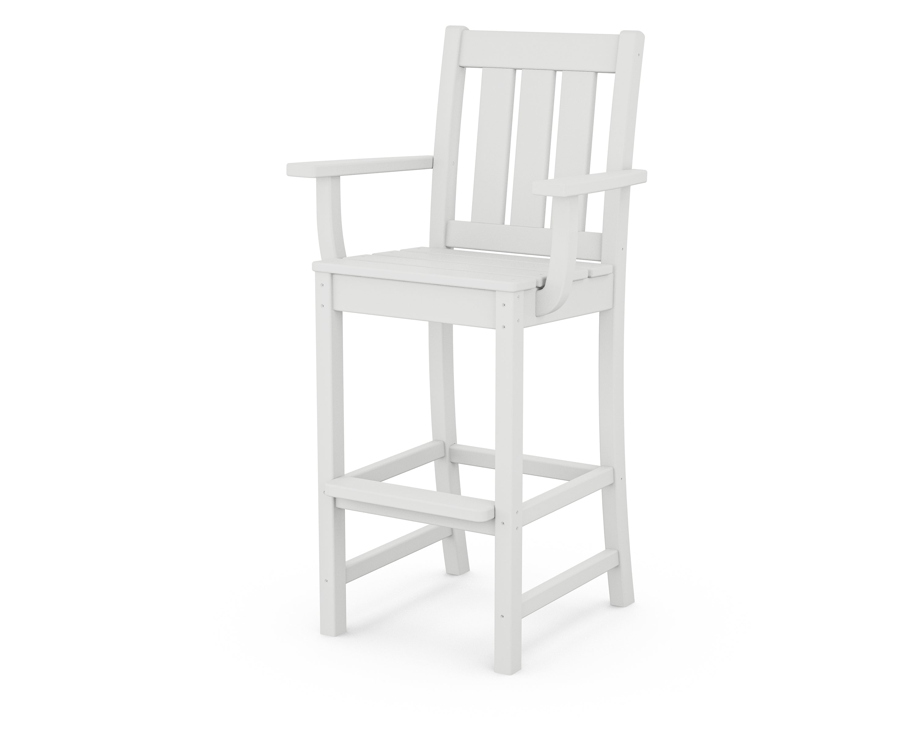 POLYWOOD Oxford Bar Arm Chair in White