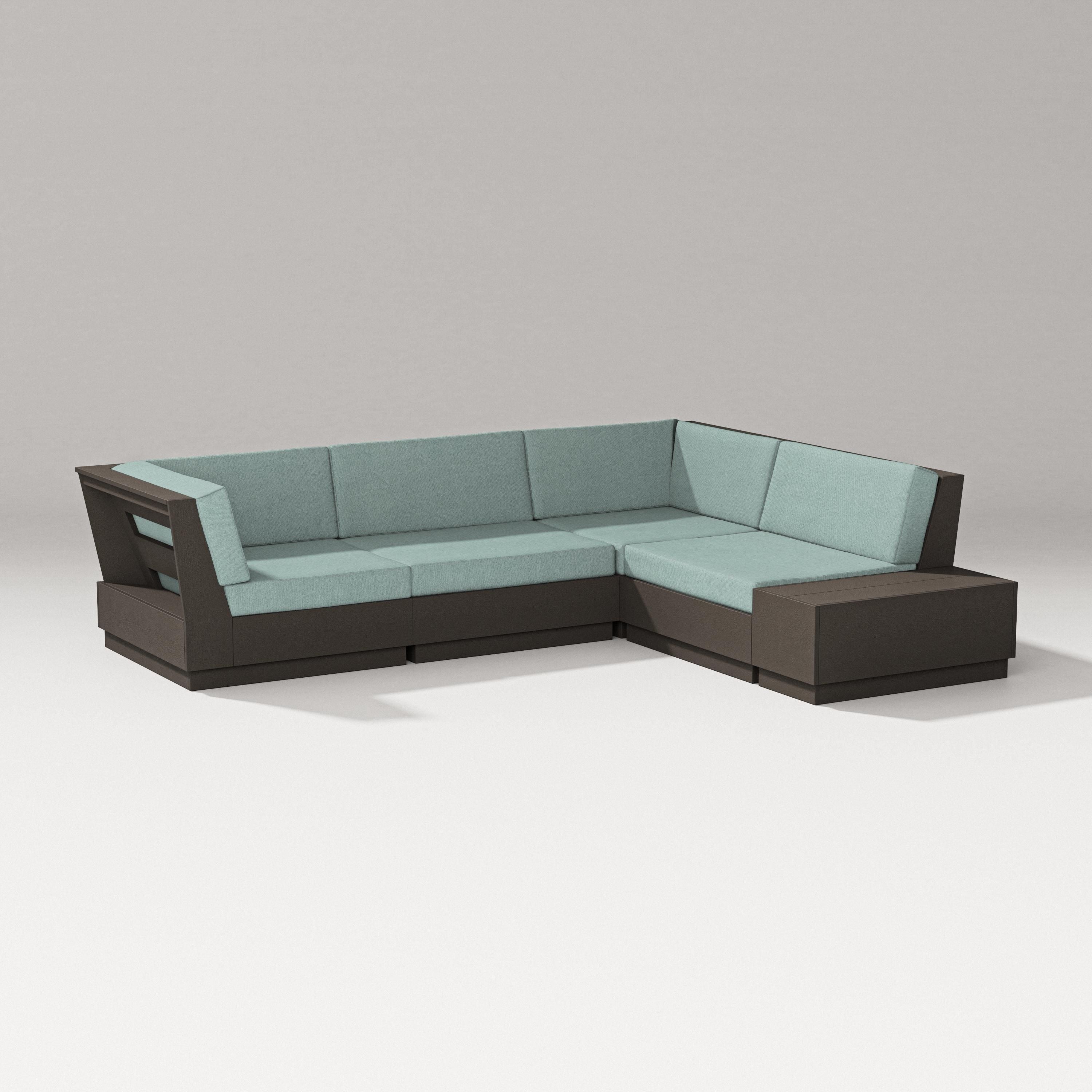 PW Designer Series Elevate Corner Sectional in Vintage Coffee / Glacier Spa