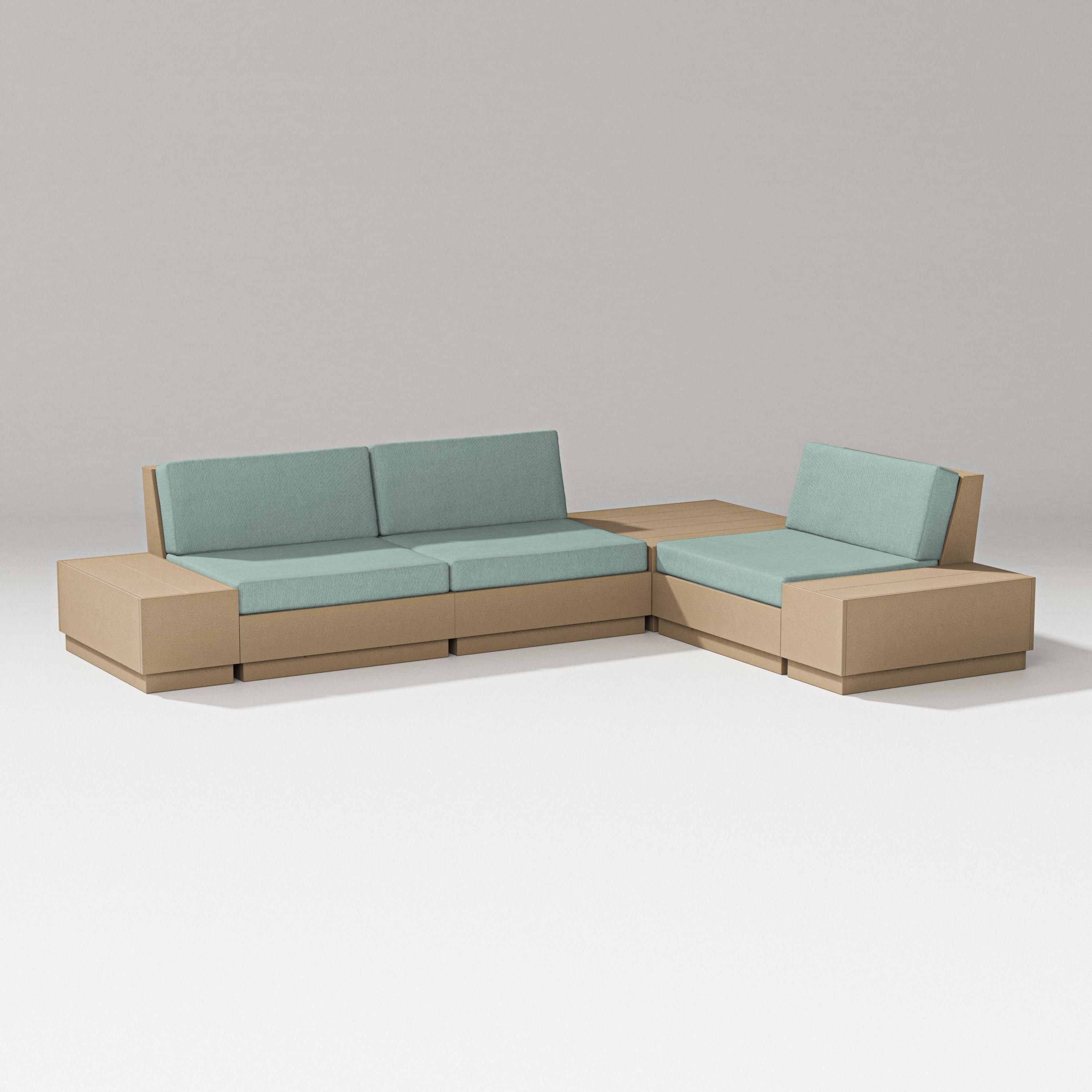 PW Designer Series Elevate 6-Piece Corner Sectional in Vintage Sahara / Glacier Spa
