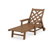 Country Living Wovendale Chaise with Arms and Wheels in Teak