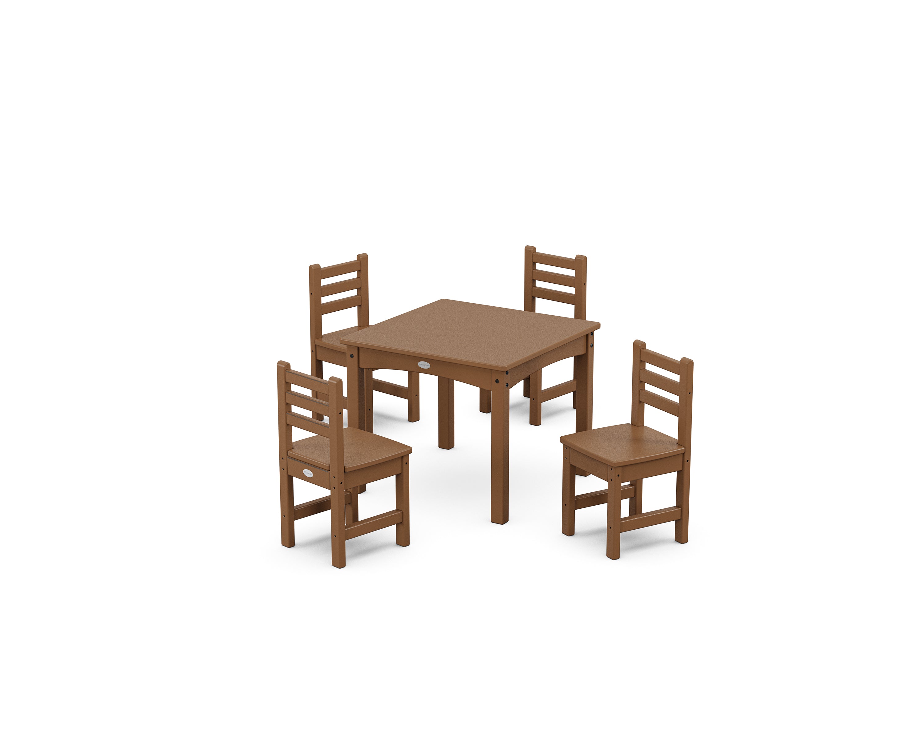 POLYWOOD Lakeside Toddler 5-Piece Dining Set in Teak