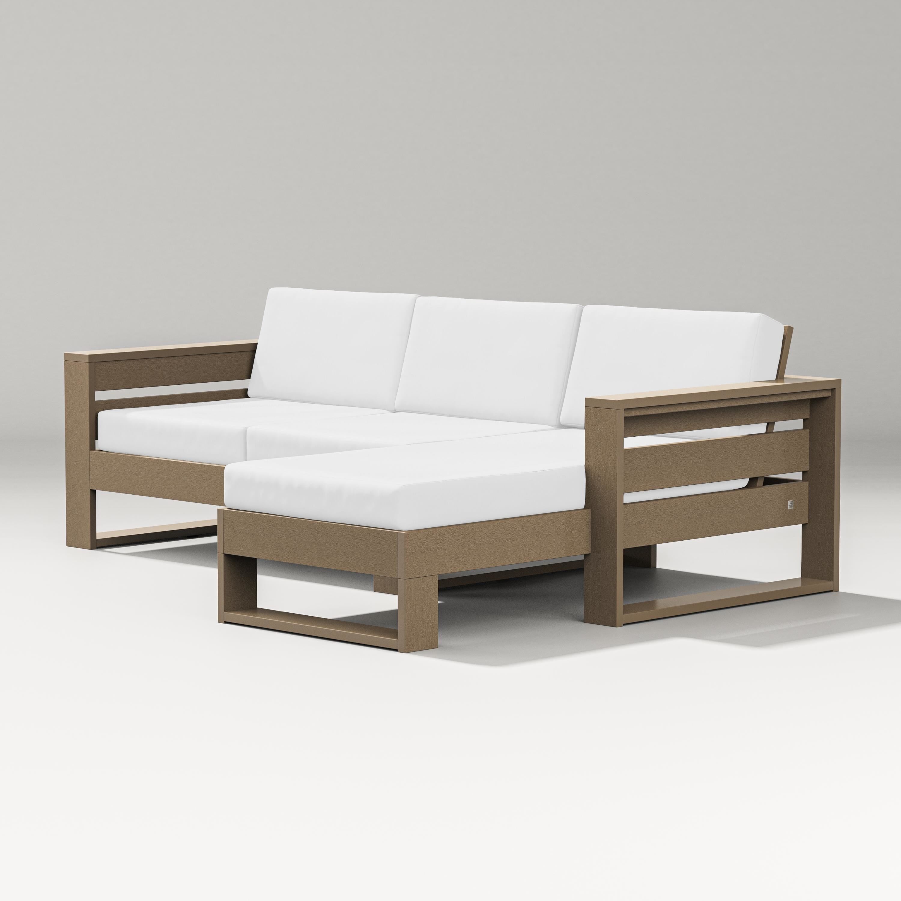 PW Designer Series Latitude Right Chaise Sectional in Vintage Sahara / Natural