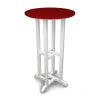 POLYWOOD Contempo 24" Round Bar Table in White / Sunset Red
