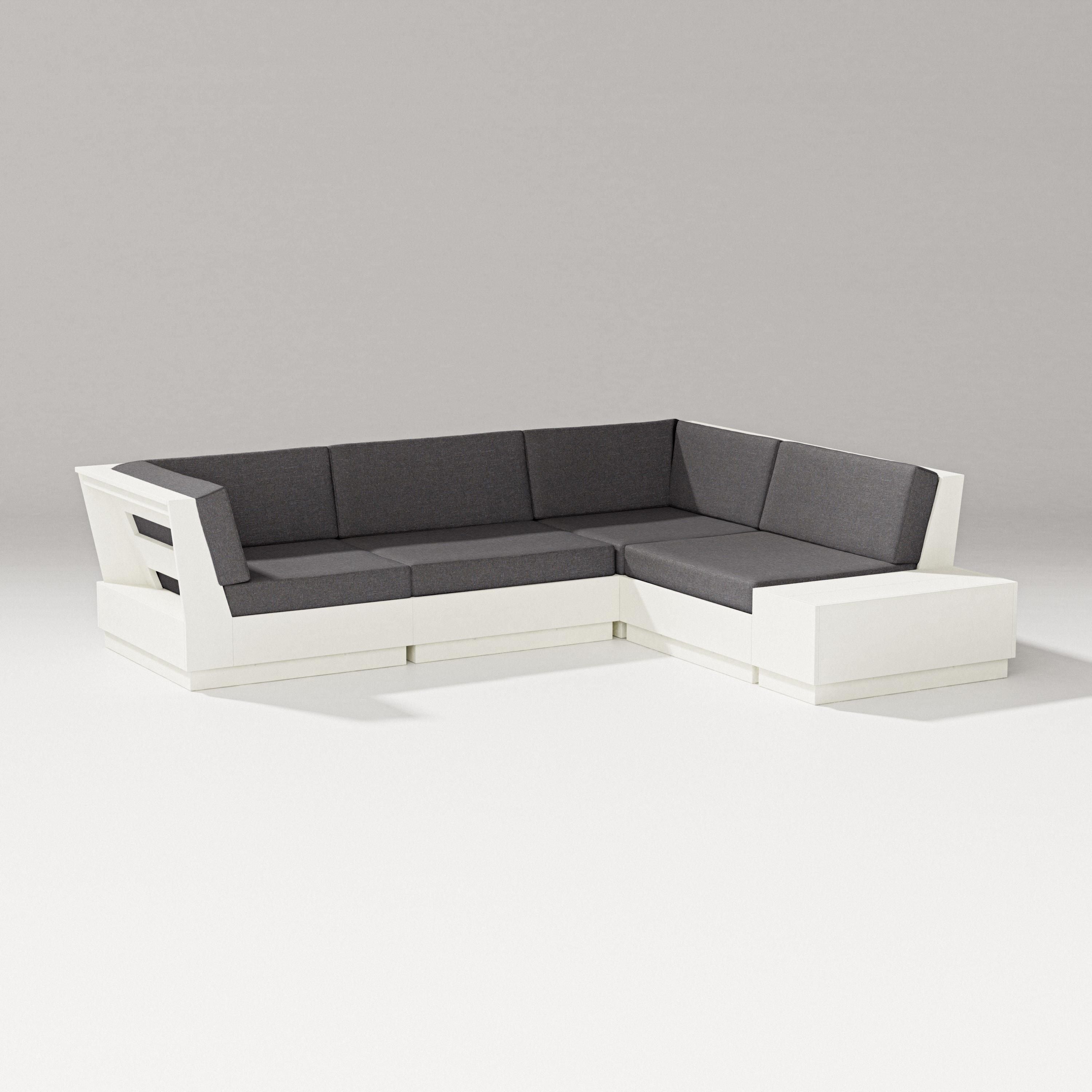 PW Designer Series Elevate Corner Sectional in Vintage White / Ash Charcoal