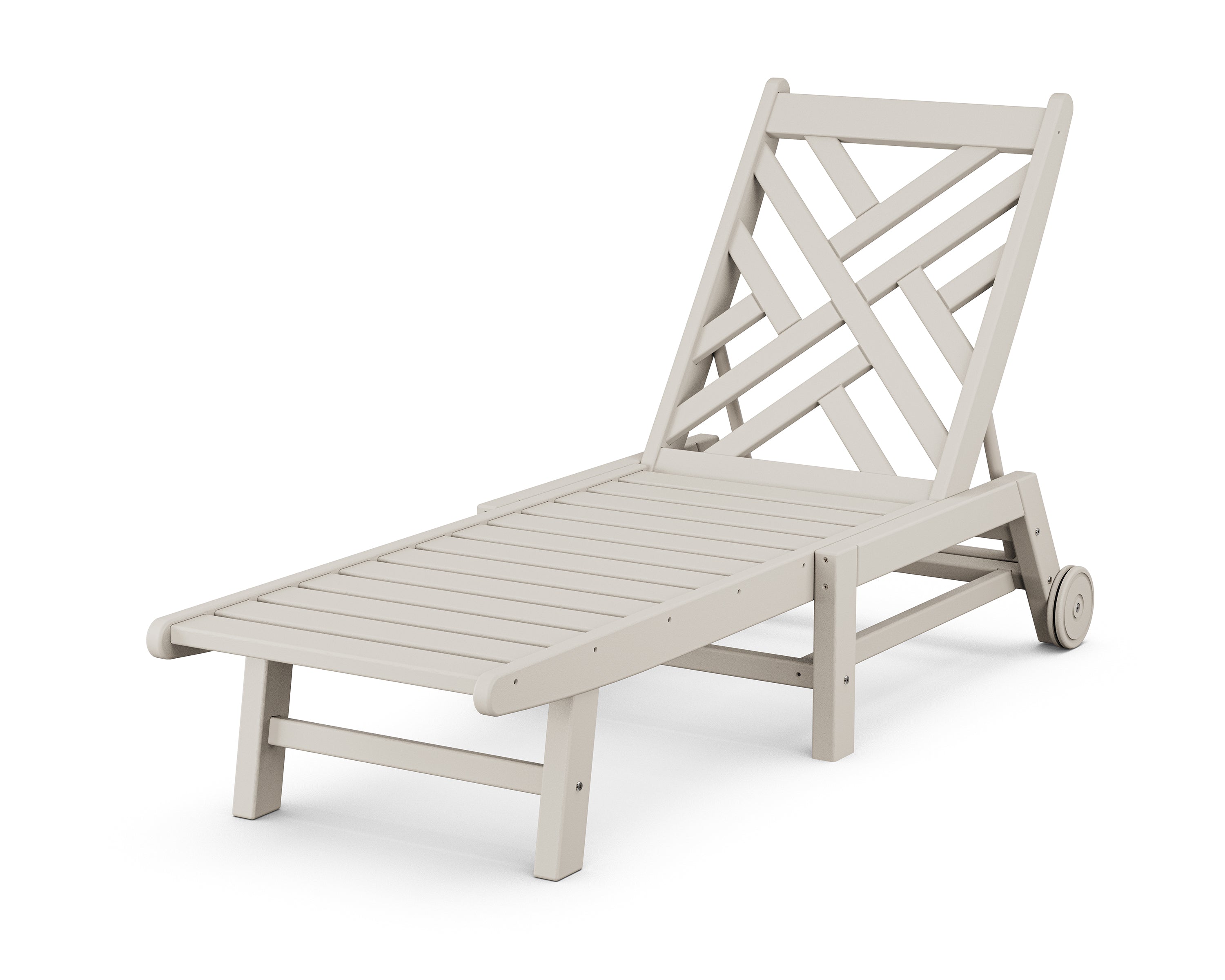 POLYWOOD® Chippendale Chaise with Wheels in Sand