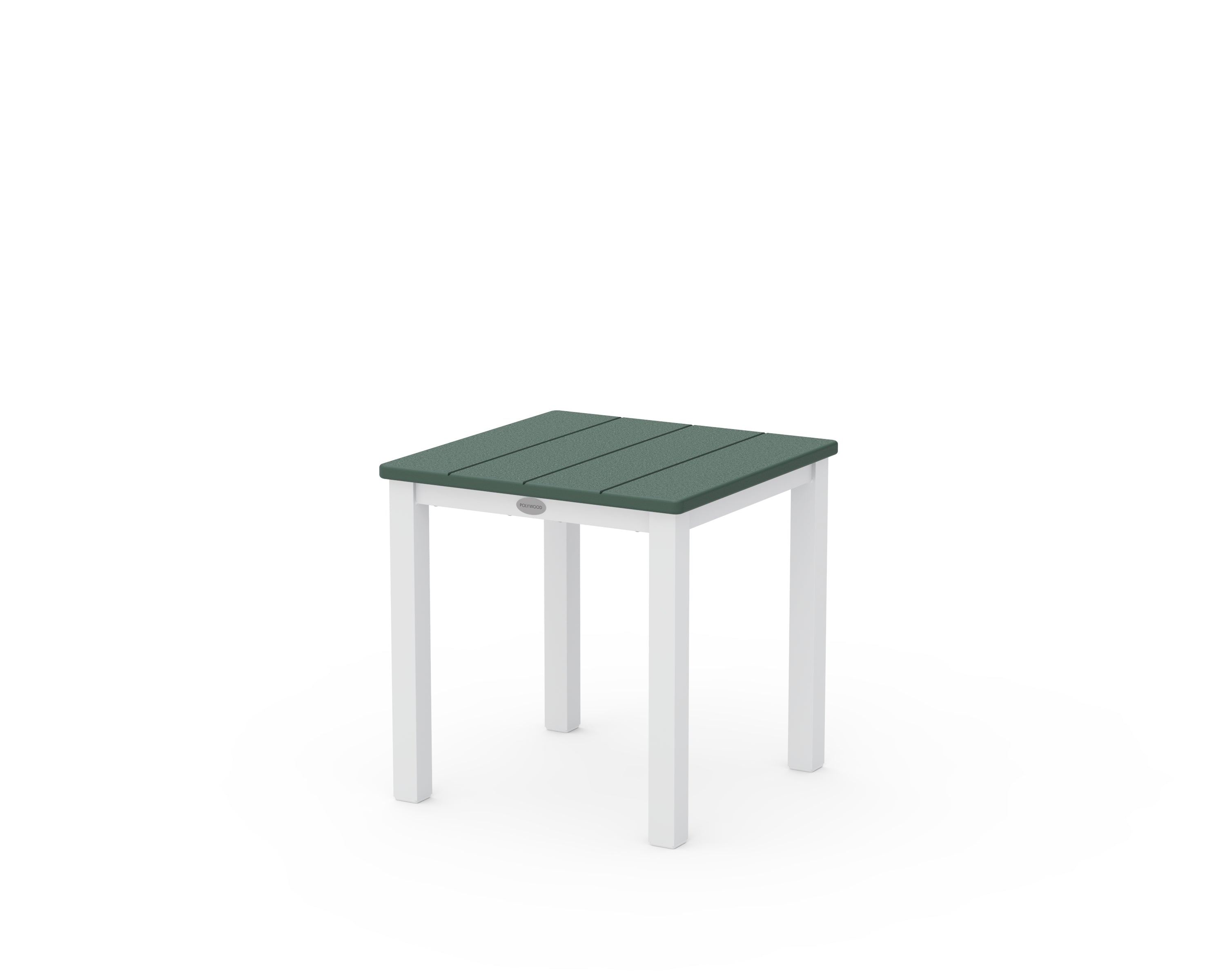 POLYWOOD Main Street 18" Side Table in White / Green
