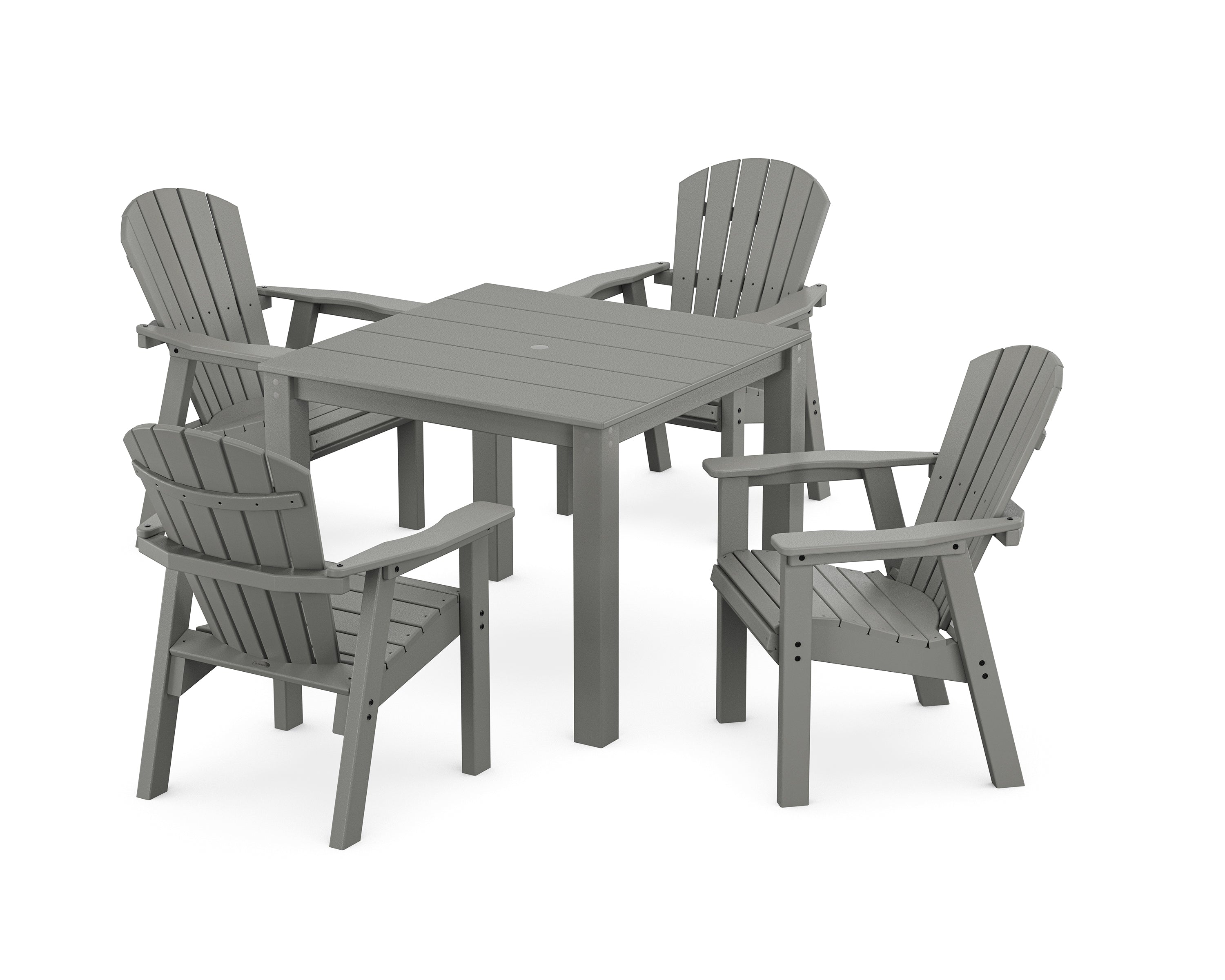 POLYWOOD® Seashell Coast 5-Piece Parsons Dining Set in Slate Grey