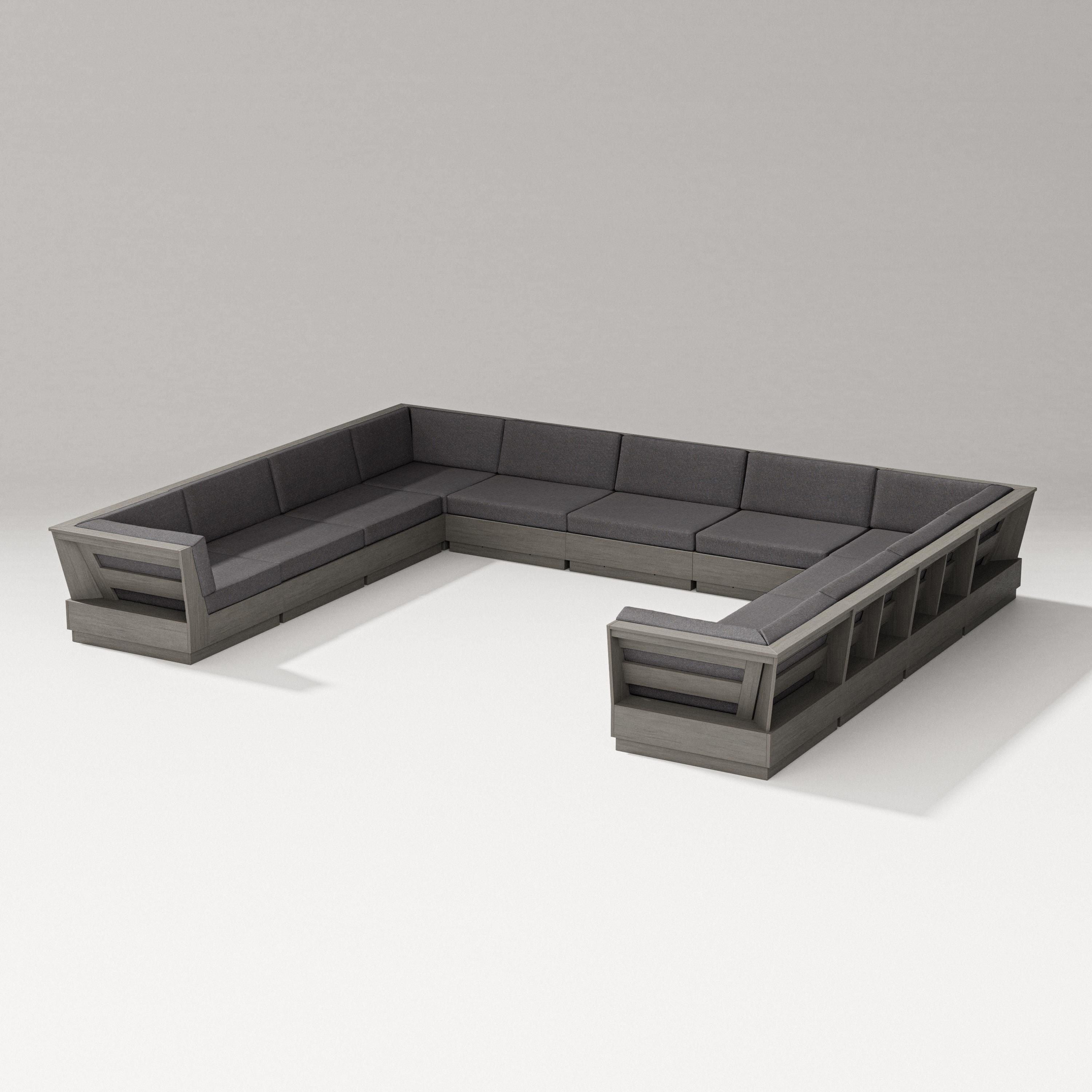 PW Designer Series Elevate Large U-Shaped Sectional in Driftwood / Ash Charcoal