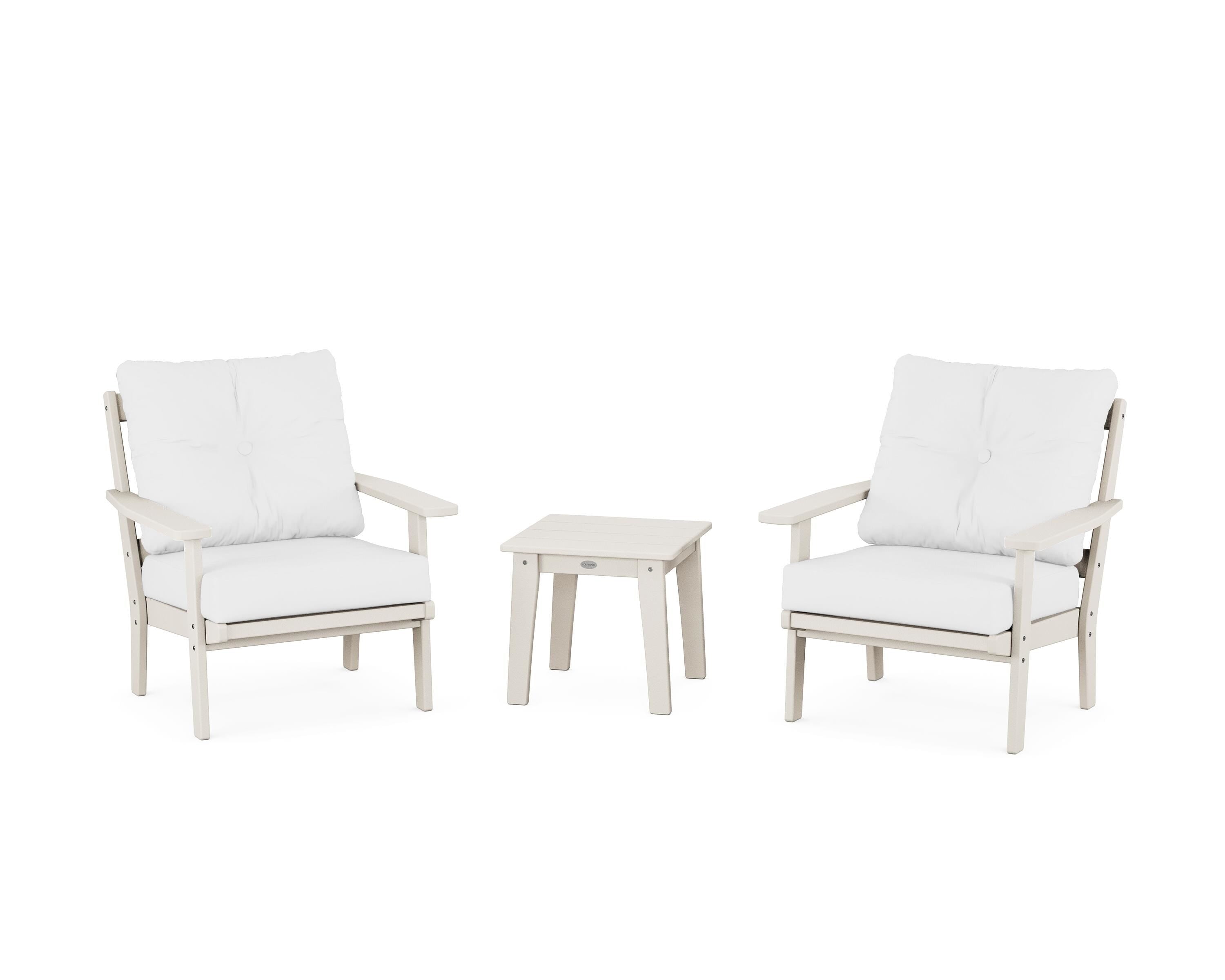 POLYWOOD Prairie 3-Piece Deep Seating Set in Sand / Natural