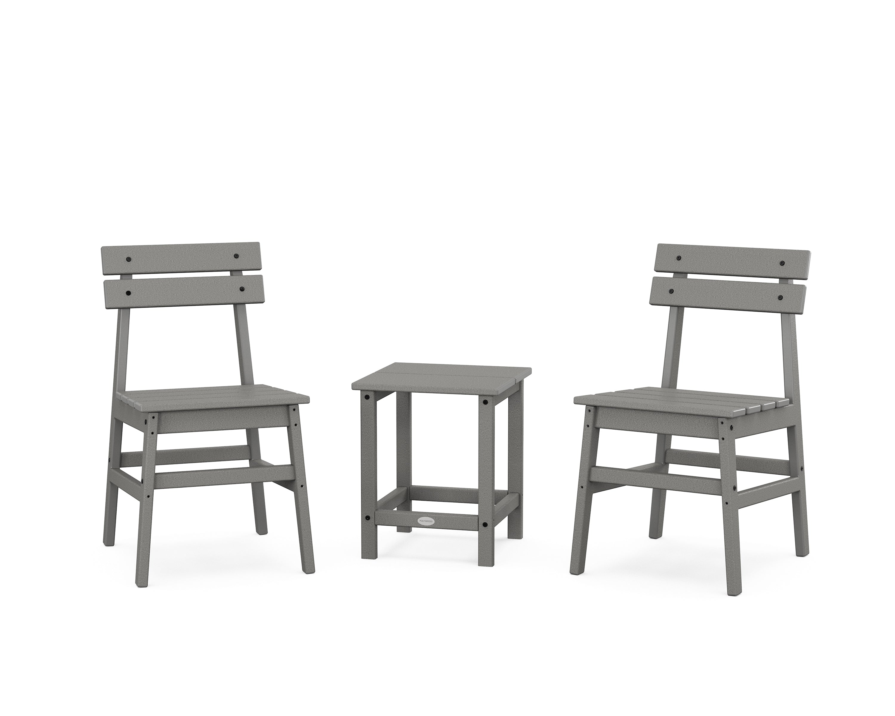 POLYWOOD Modern Studio Plaza Chair 3-Piece Seating Set in Slate Grey