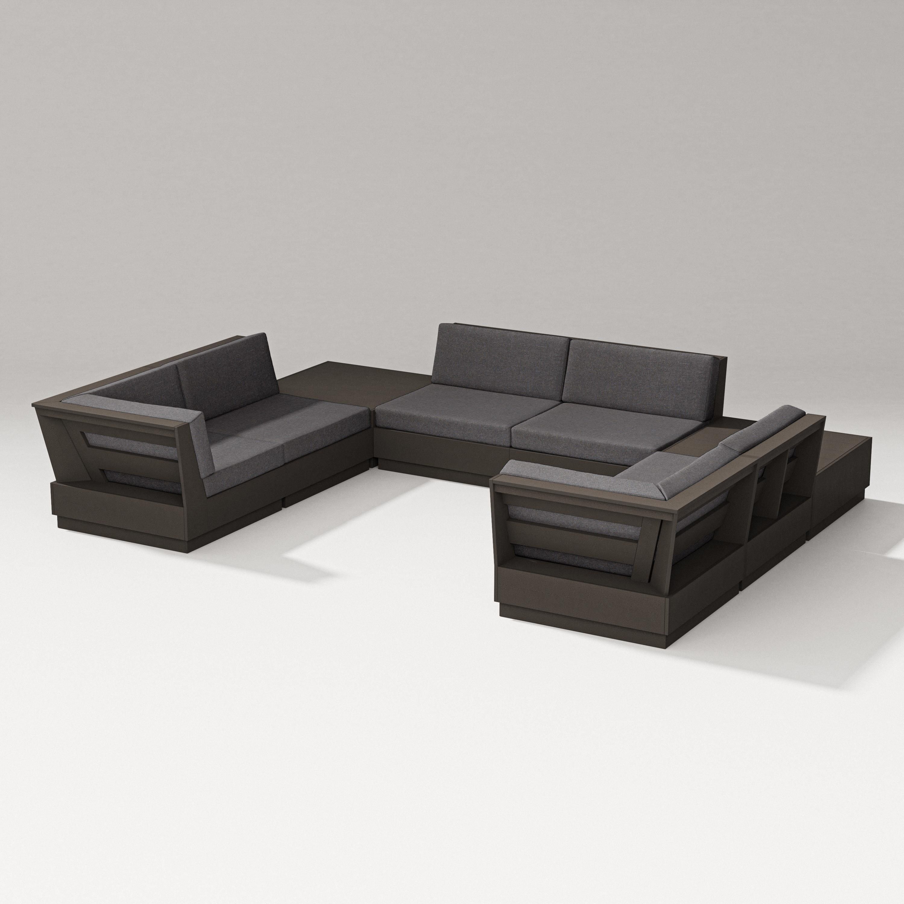 PW Designer Series Elevate 8-Piece U-Shaped Sectional in Vintage Coffee / Ash Charcoal