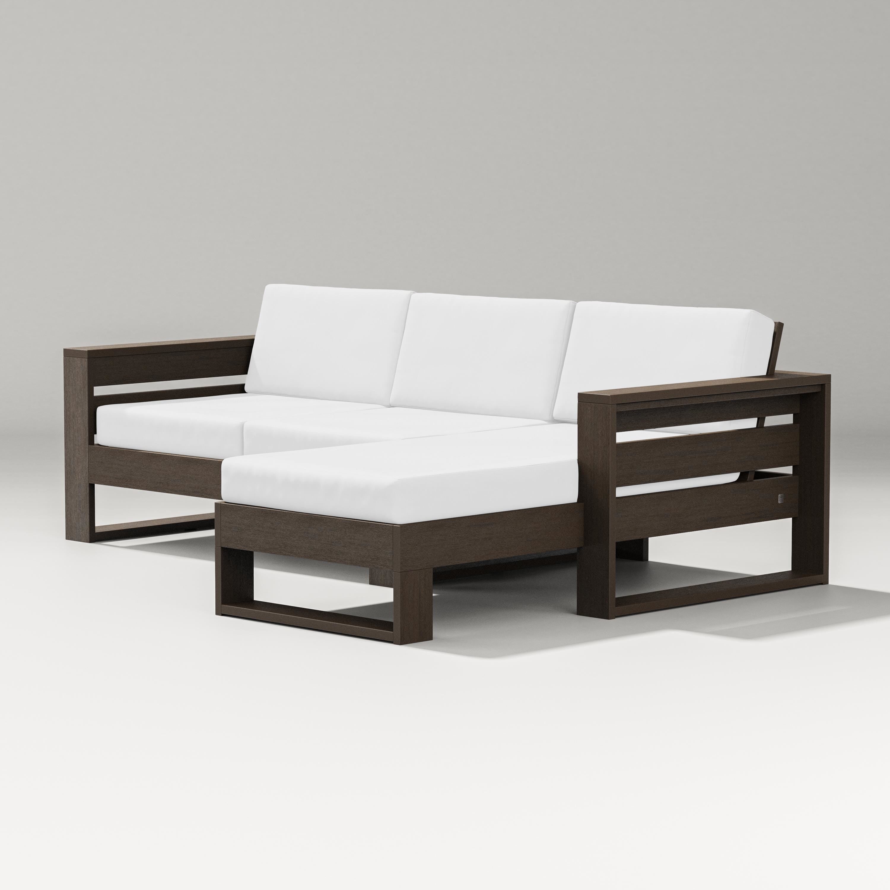 PW Designer Series Latitude Right Chaise Sectional in Kona / Natural