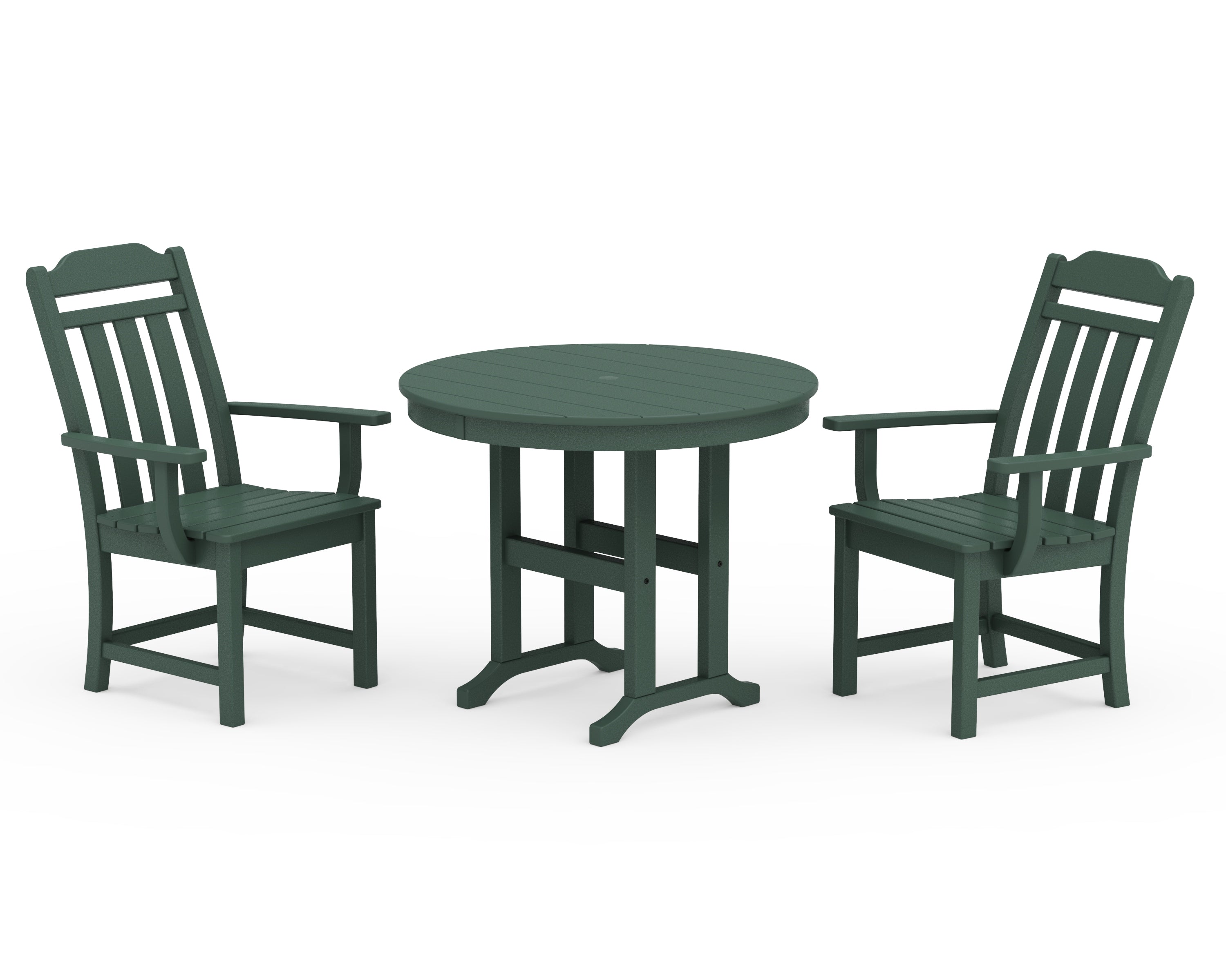 Country Living Cottage 3-Piece Farmhouse Dining Set in Green