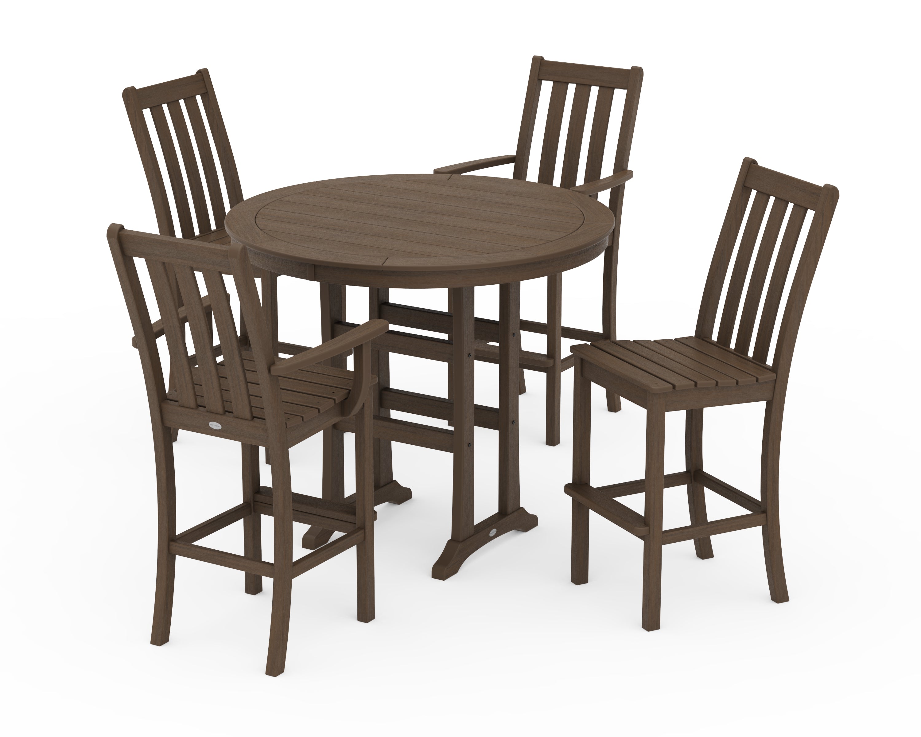 POLYWOOD Vineyard 5-Piece Nautical Trestle Bar Set in Kona