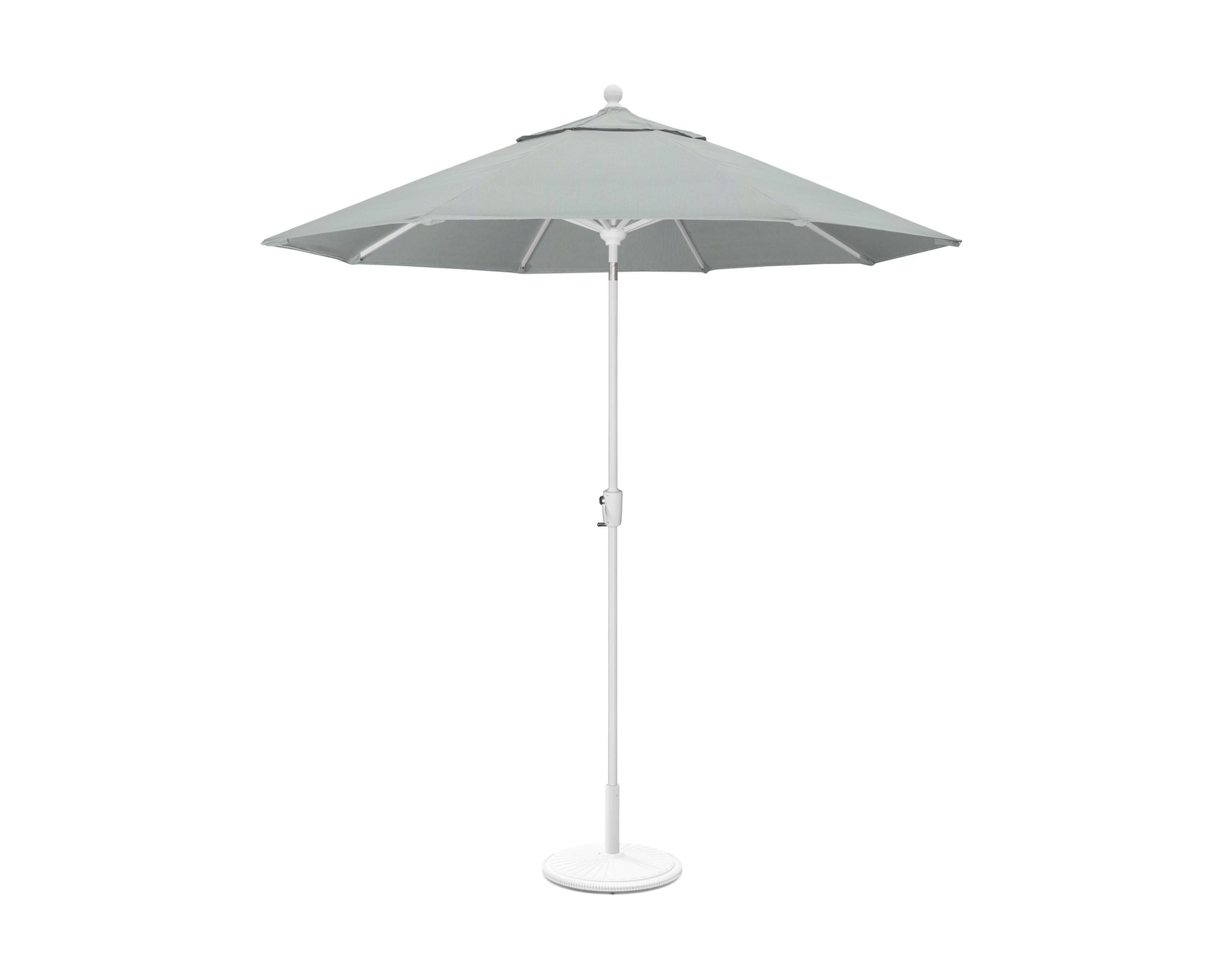 POLYWOOD 9' Tilt Market Umbrella & Base - Bar Height in White / Spa