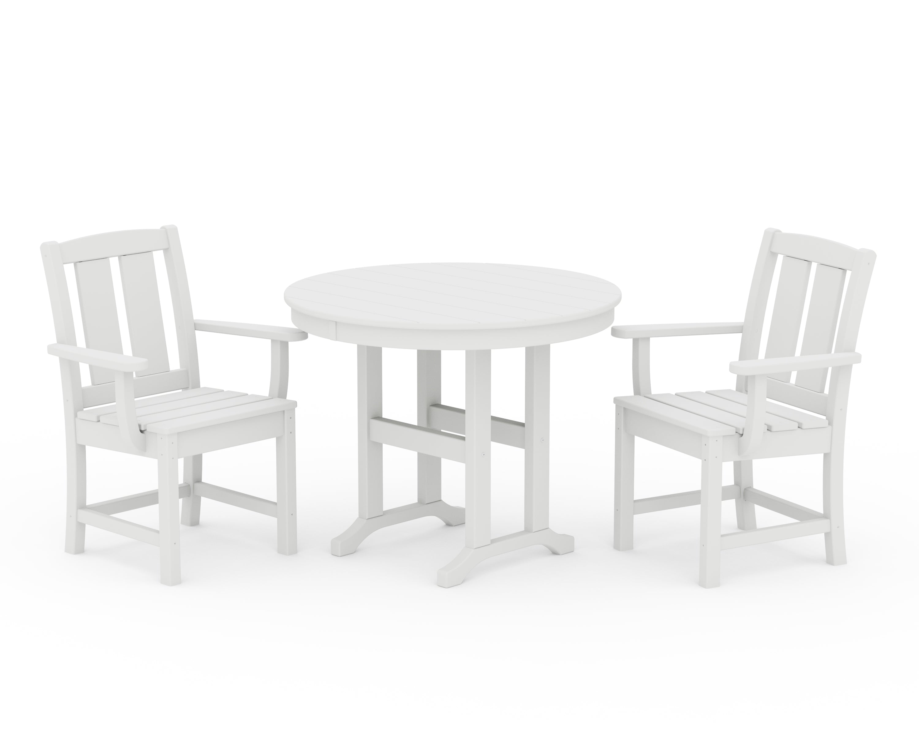 POLYWOOD Mission 3-Piece Farmhouse Dining Set in White