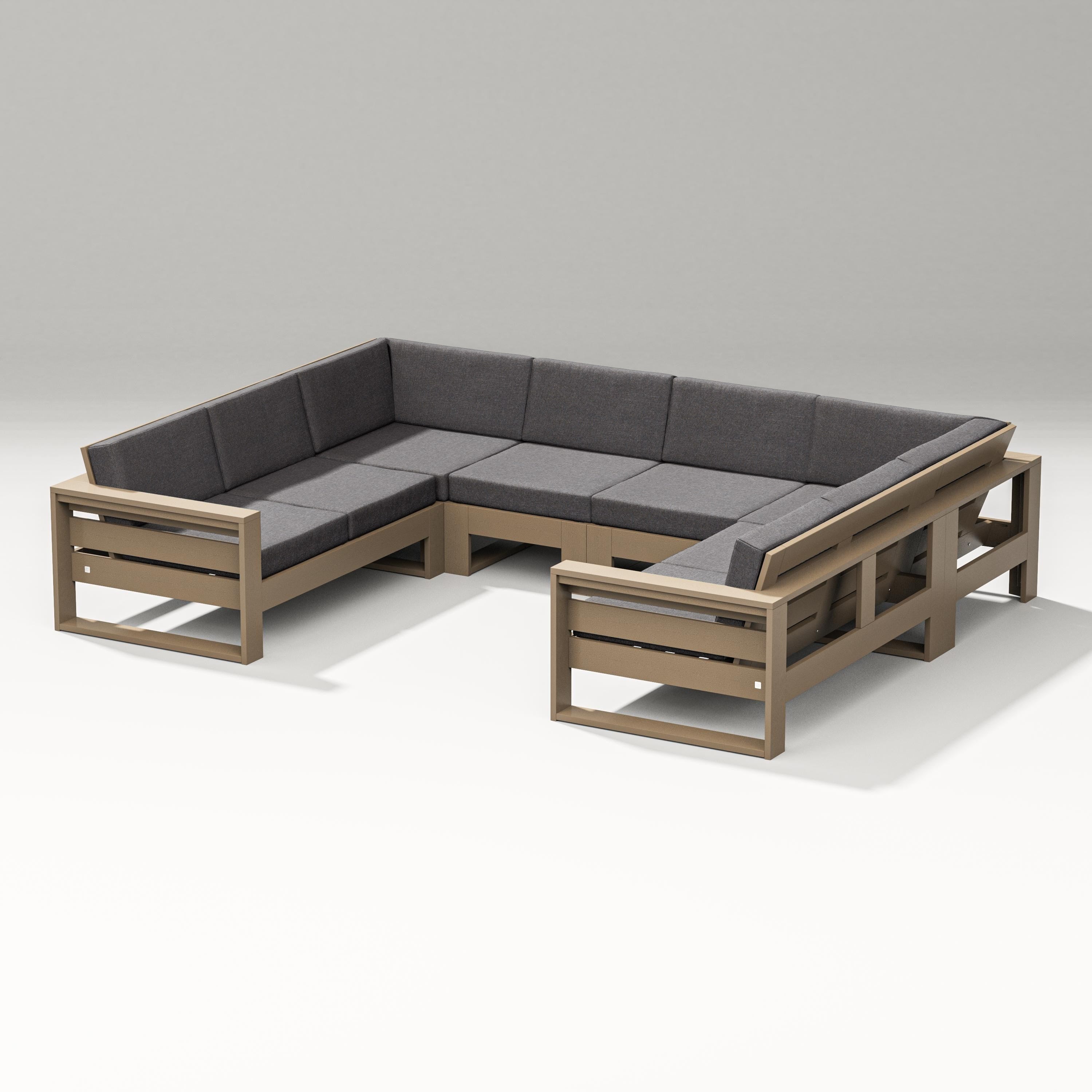 PW Designer Series Latitude U-Shaped Sectional in Vintage Sahara / Ash Charcoal