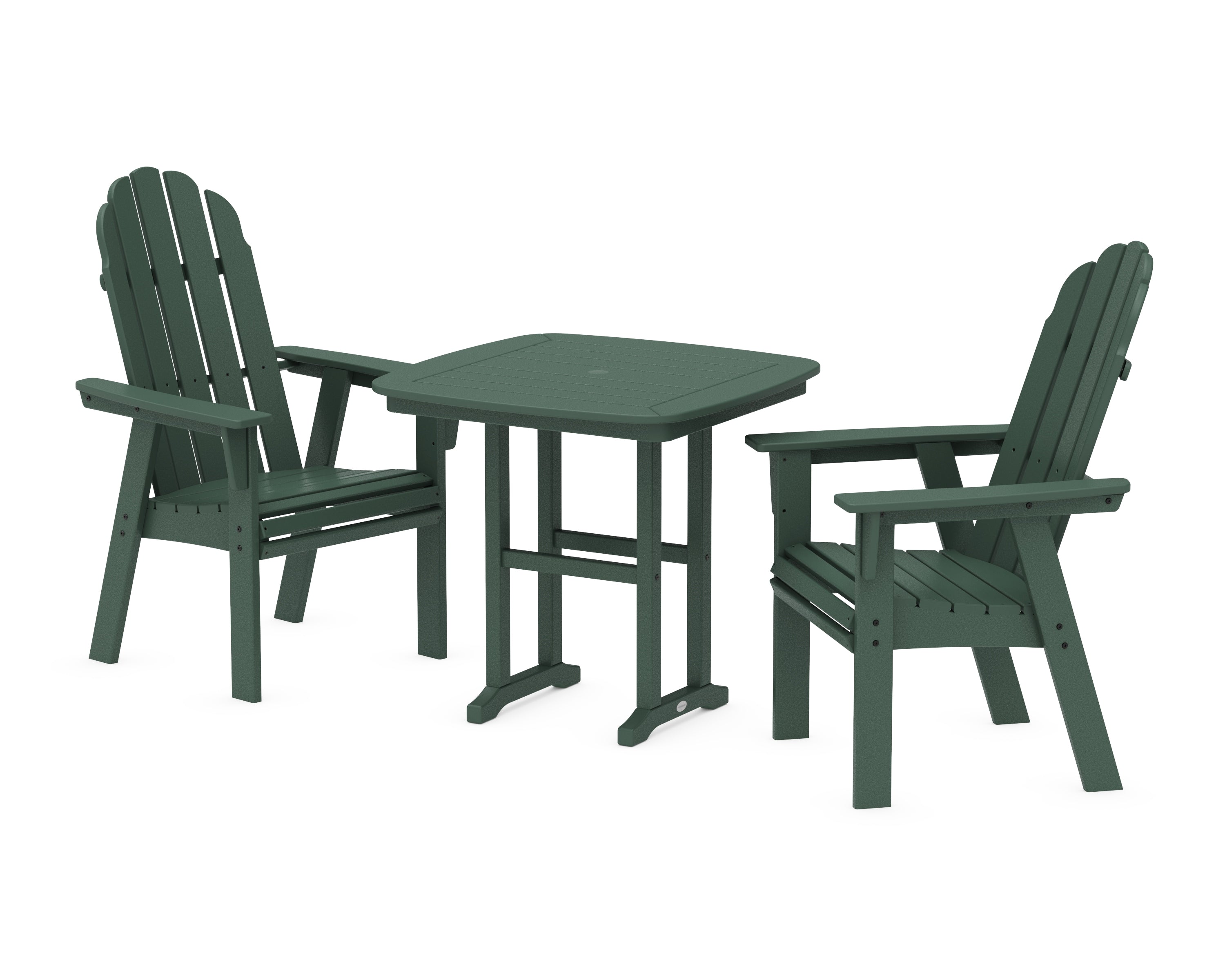 POLYWOOD Vineyard Adirondack 3-Piece Dining Set in Green