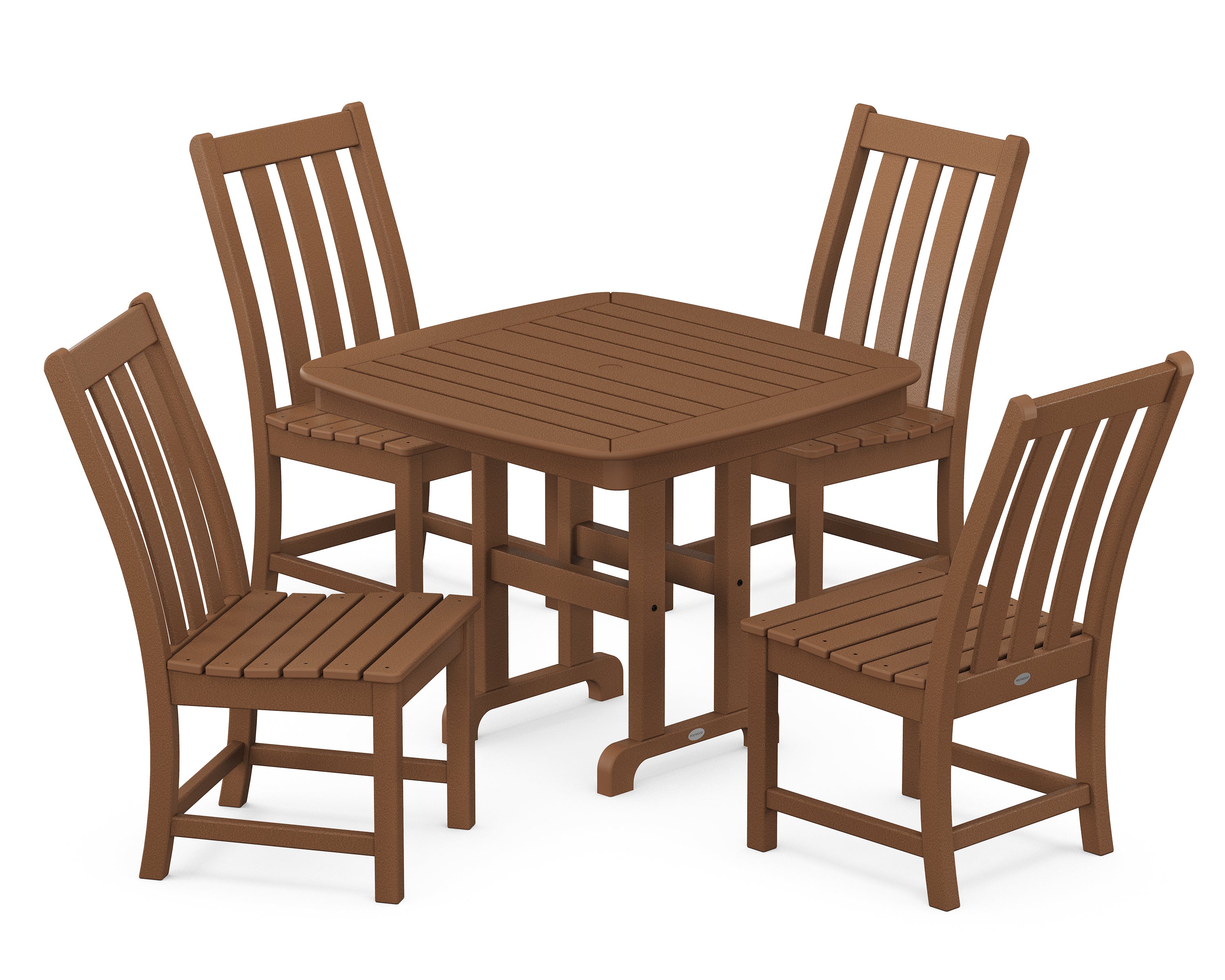 POLYWOOD® Vineyard 5-Piece Side Chair Dining Set in Teak