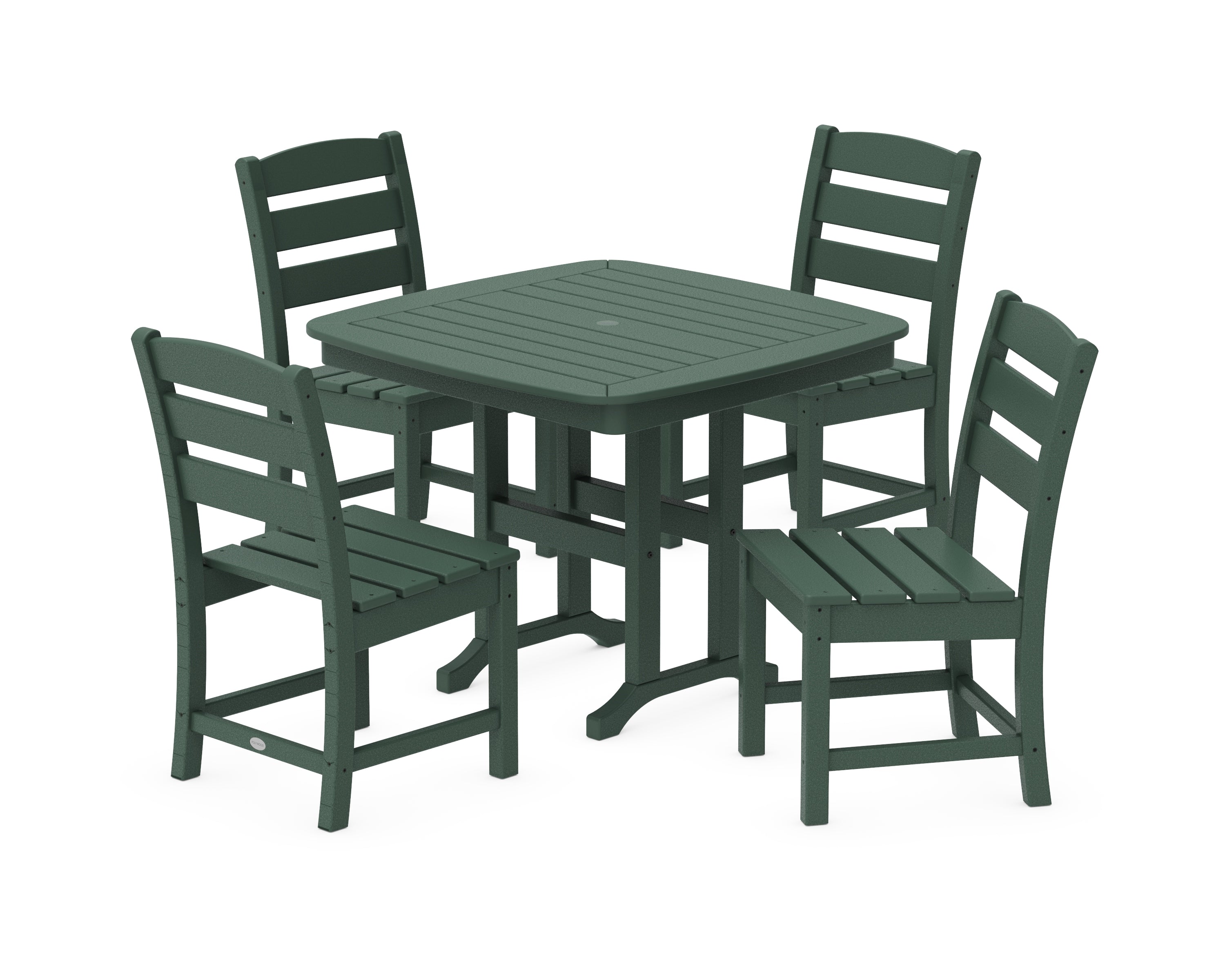 POLYWOOD Lakeside 5-Piece Side Chair Dining Set in Green