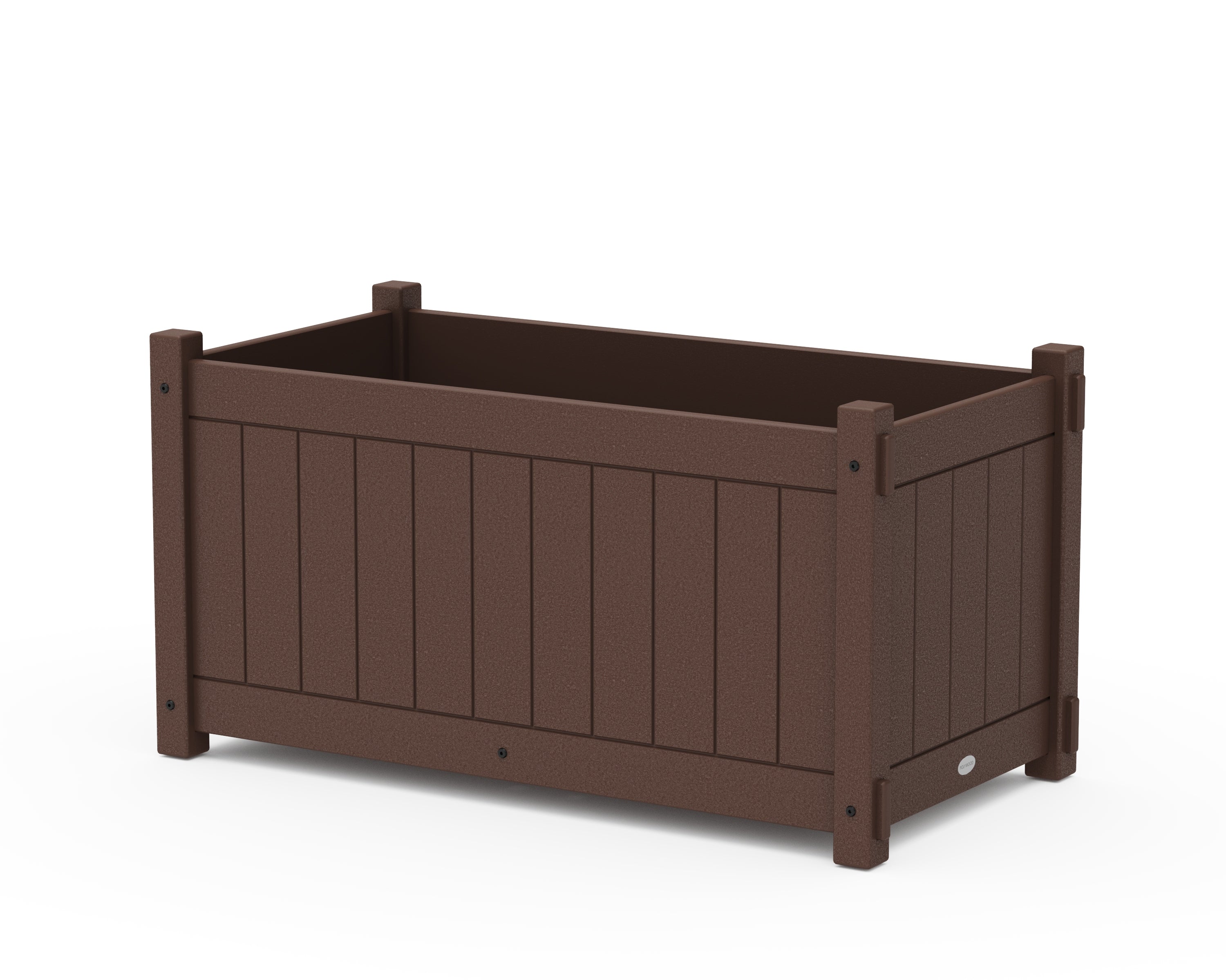 POLYWOOD Vineyard Large Rectangle Double Planter Box in Mahogany