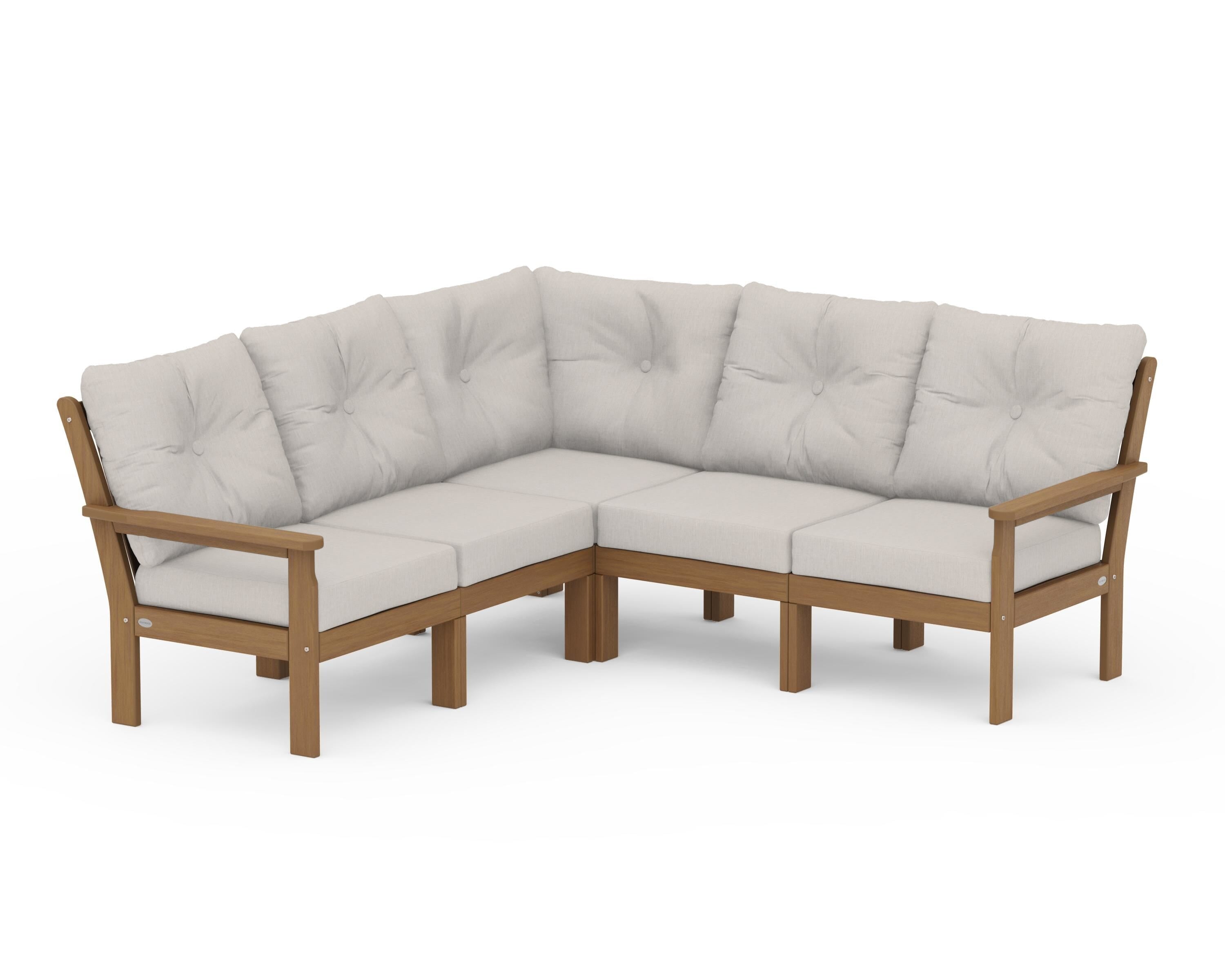 POLYWOOD Vineyard 5-Piece Sectional in Natural / Cast Ash