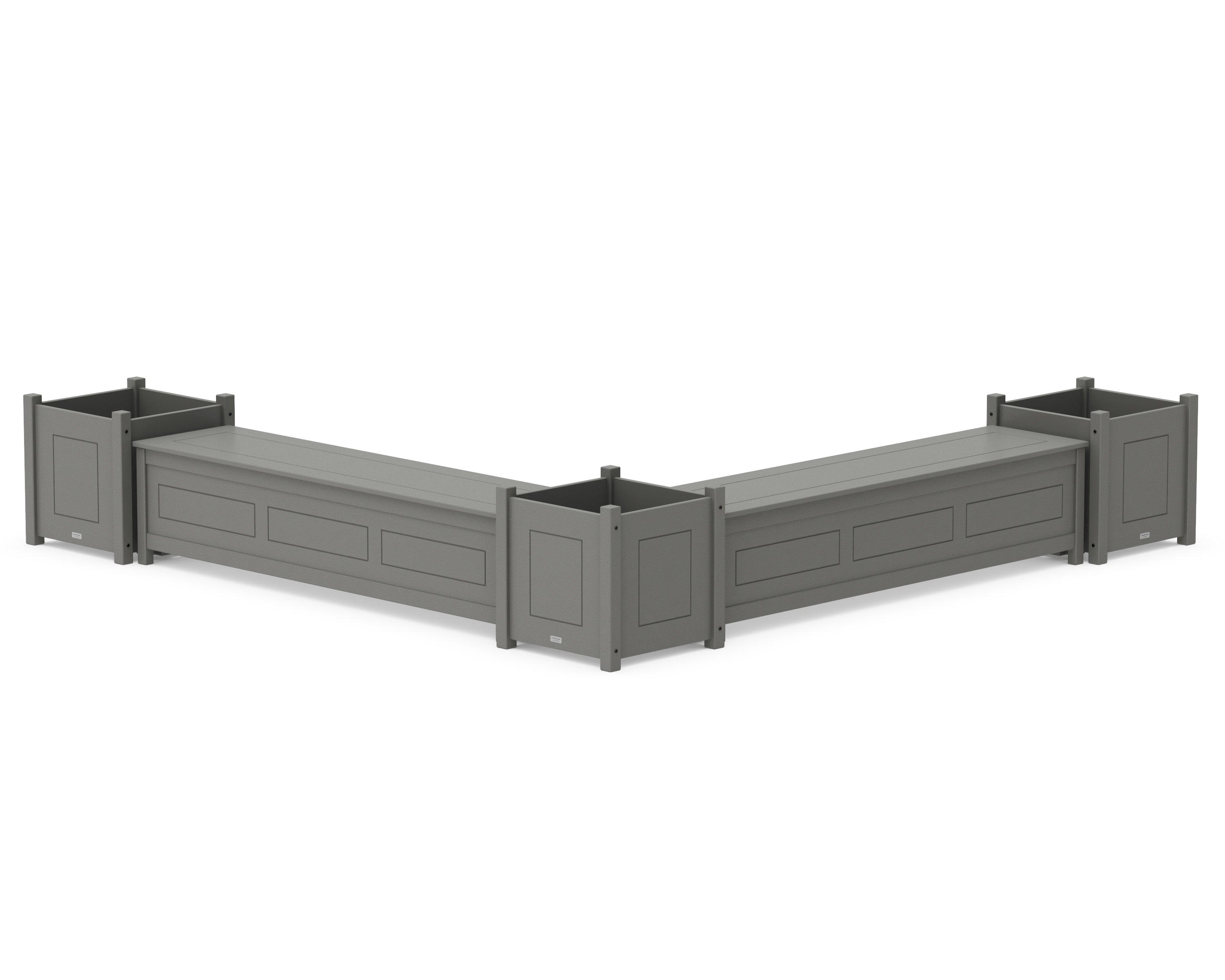 Country Living 72" Country Living L- Shaped Planter Storage Bench Corner Set- Large in Slate Grey