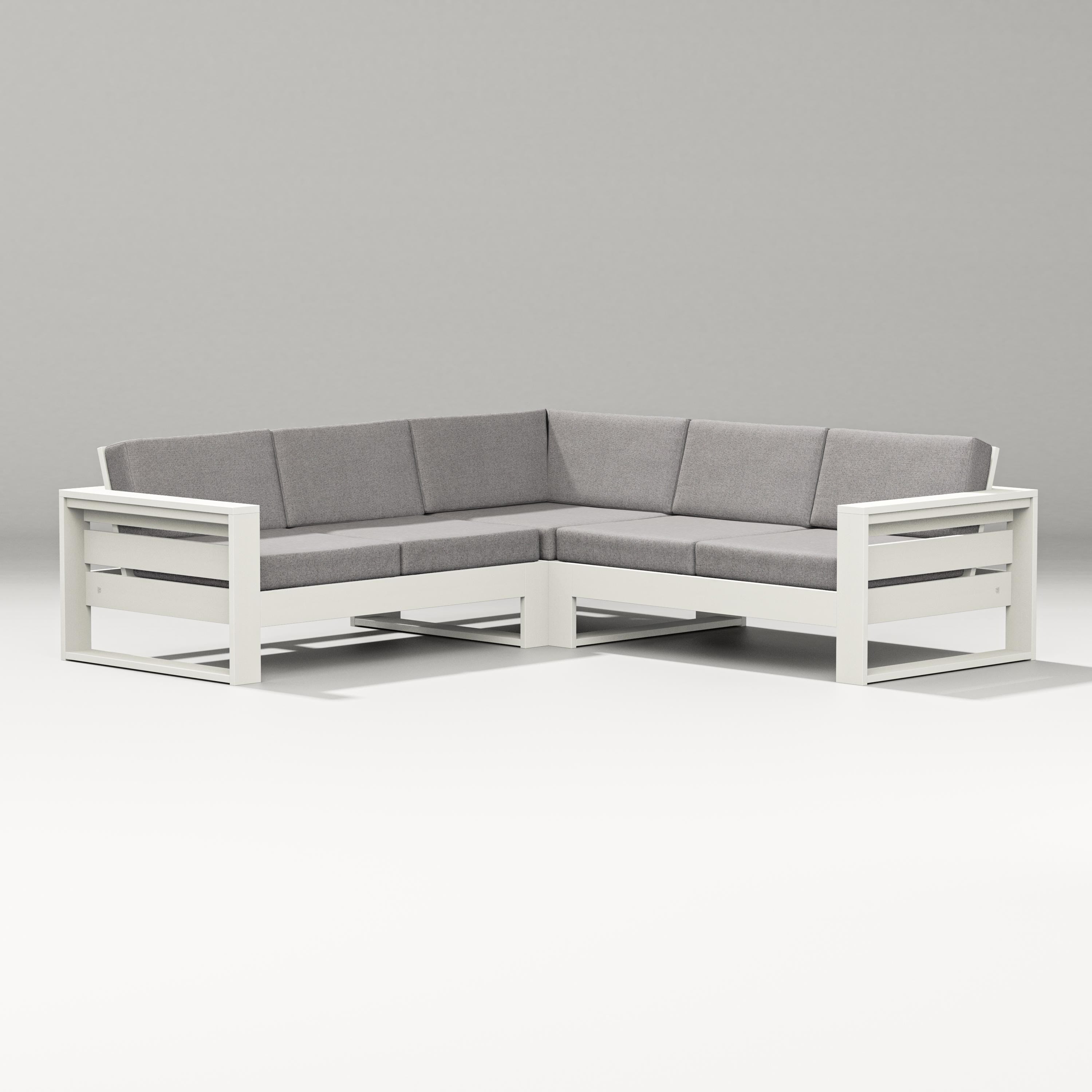 PW Designer Series Latitude Corner Sectional in Vintage White / Grey Mist