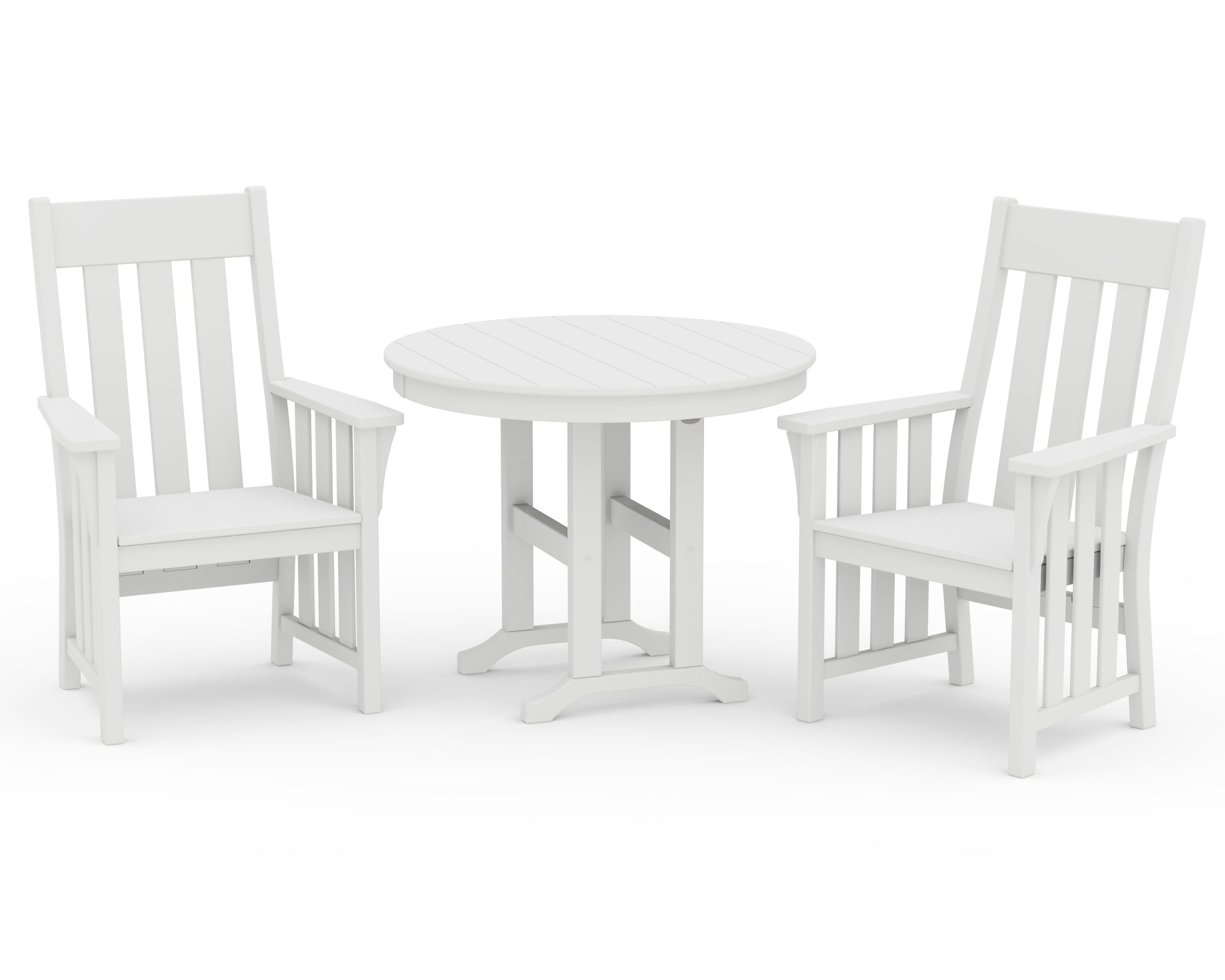 Martha Stewart by POLYWOOD Acadia 3-Piece Farmhouse Dining Set in White