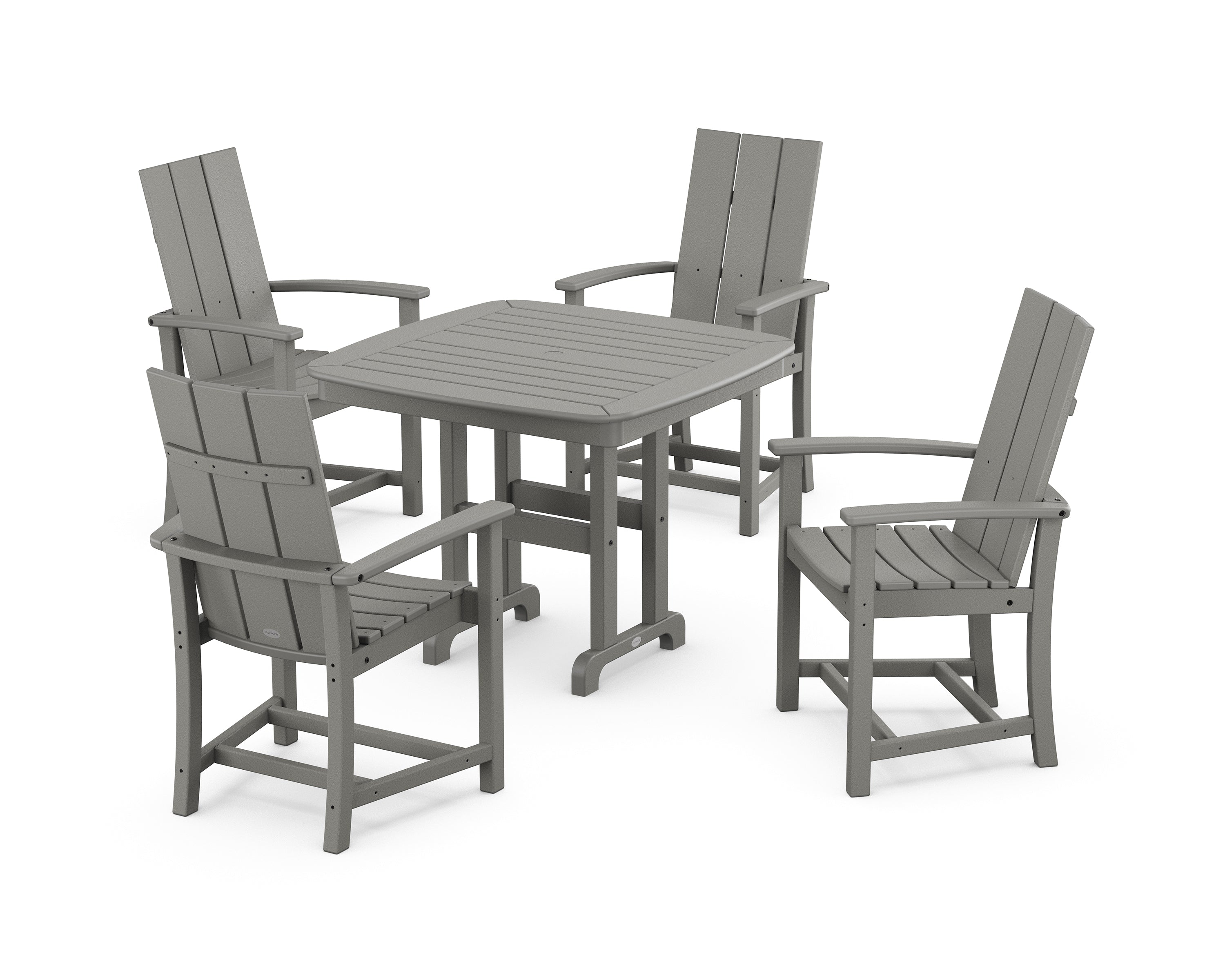 POLYWOOD® Modern Adirondack 5-Piece Dining Set in Slate Grey