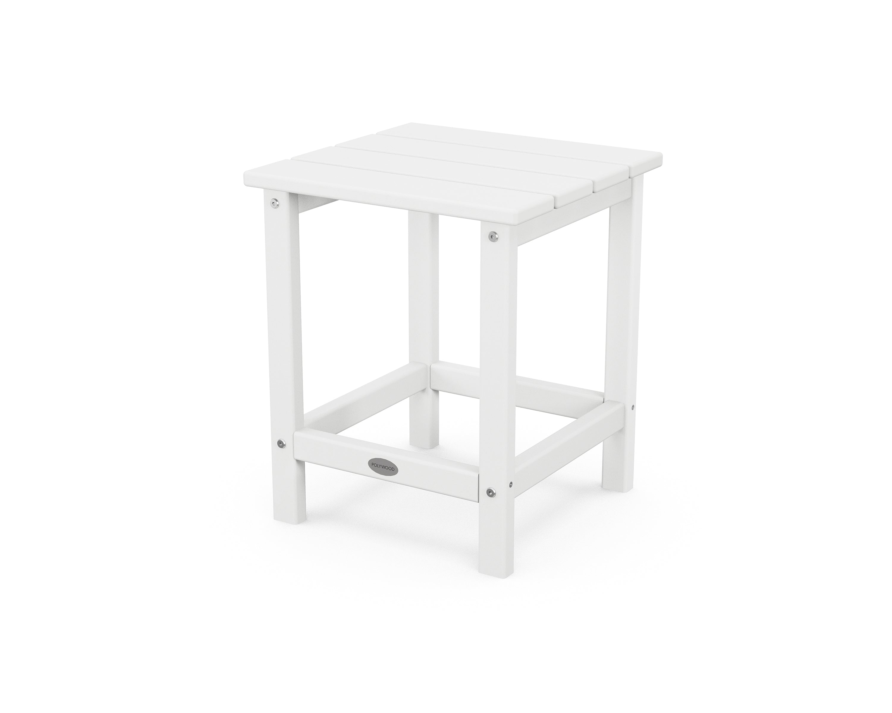 POLYWOOD Long Island 18" Side Table in White