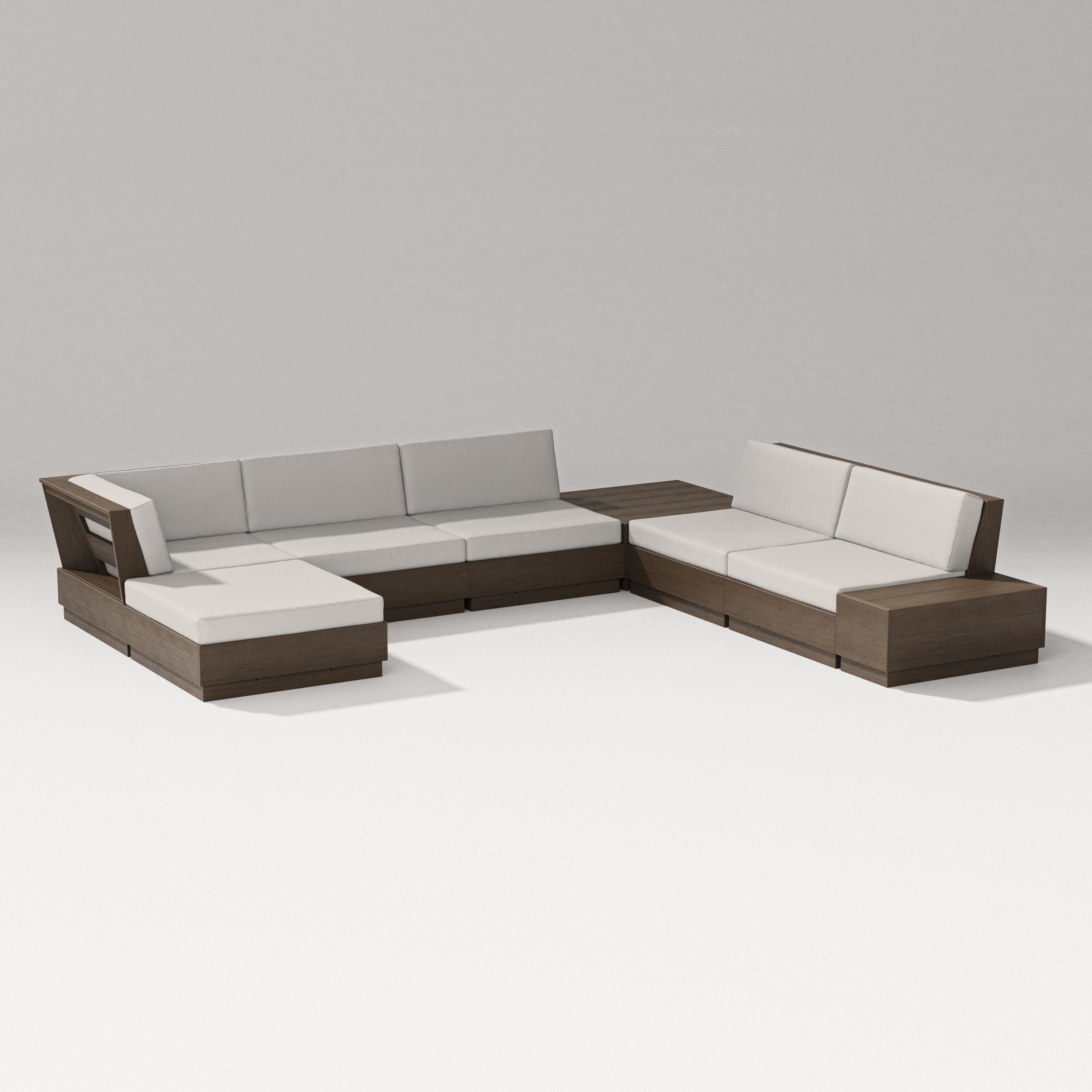 PW Designer Series Elevate 8-Piece Corner Sectional in Kona / Cast Ash