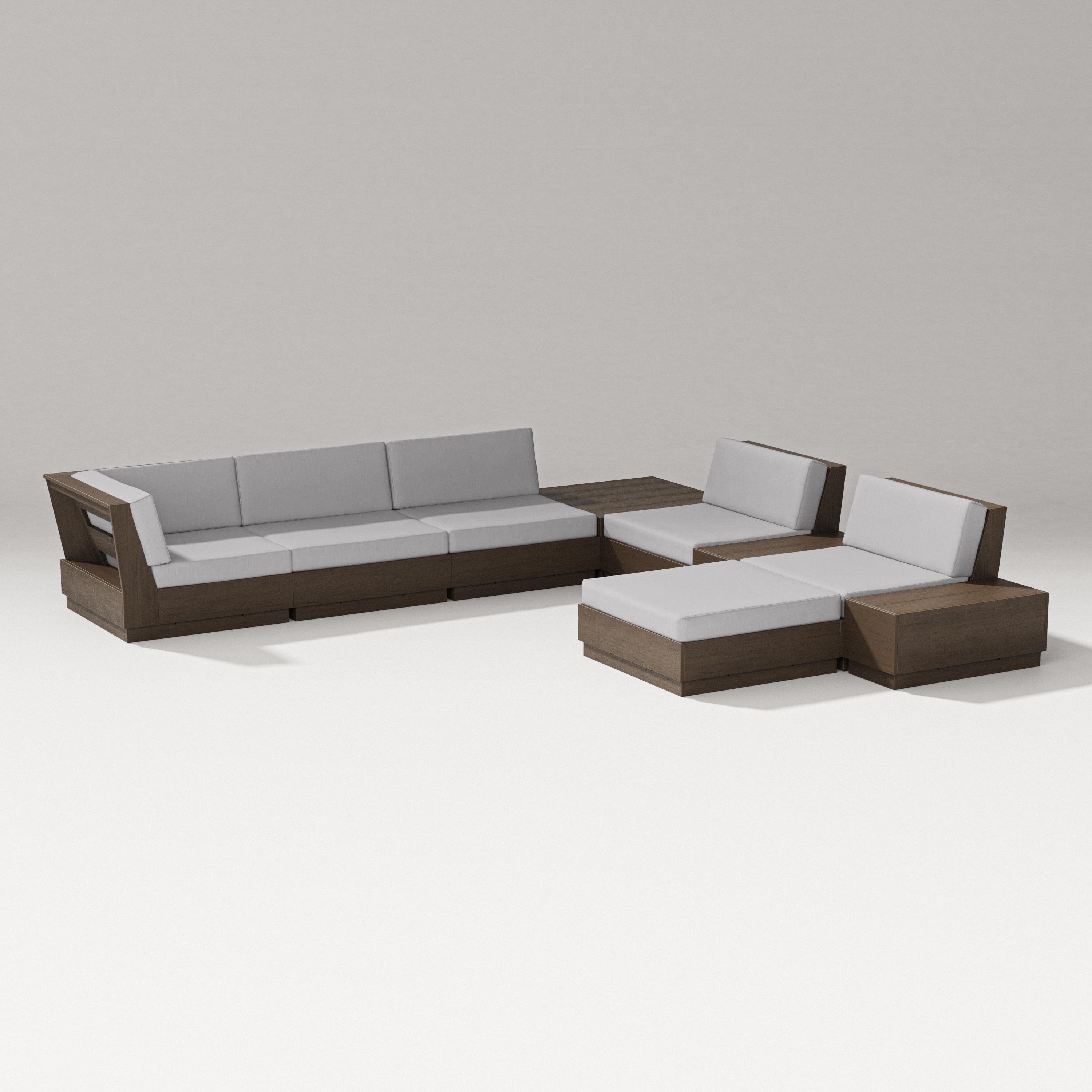 PW Designer Series Elevate 9-Piece Conversation Sectional in Kona / Granite