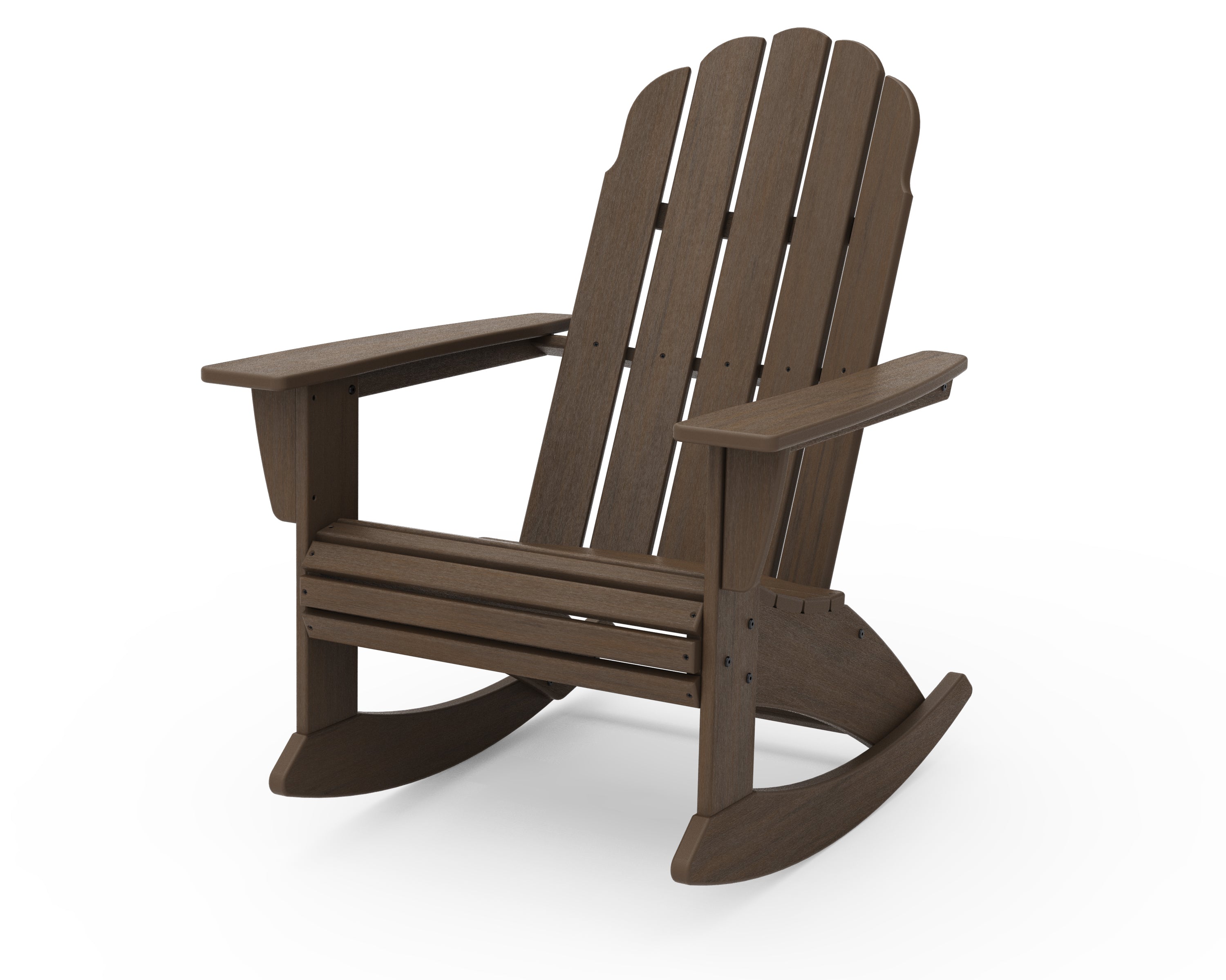 POLYWOOD Vineyard Curveback Adirondack Rocking Chair in Kona