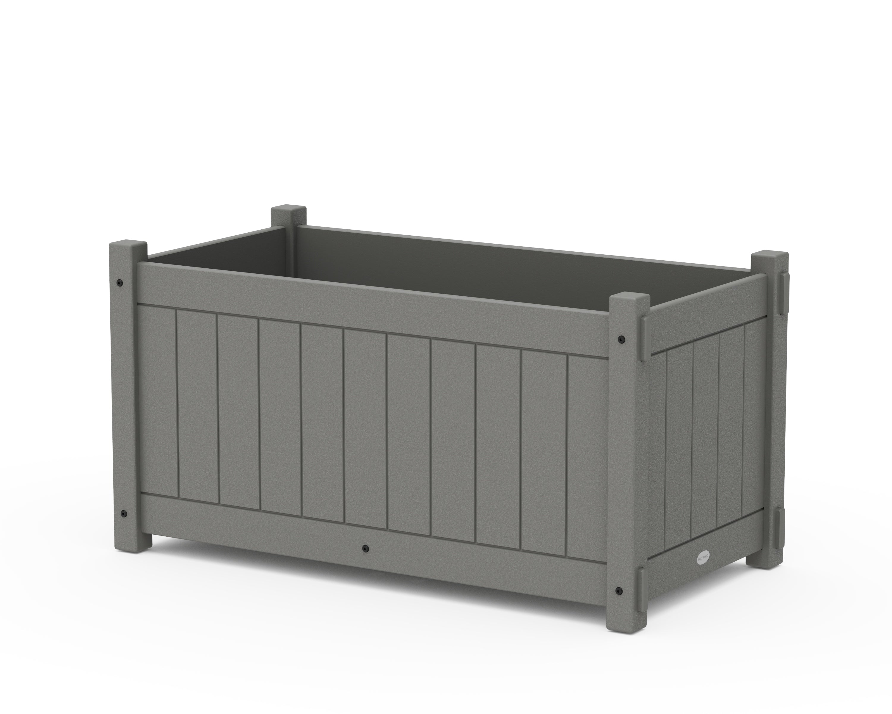POLYWOOD Vineyard Large Rectangle Double Planter Box in Slate Grey