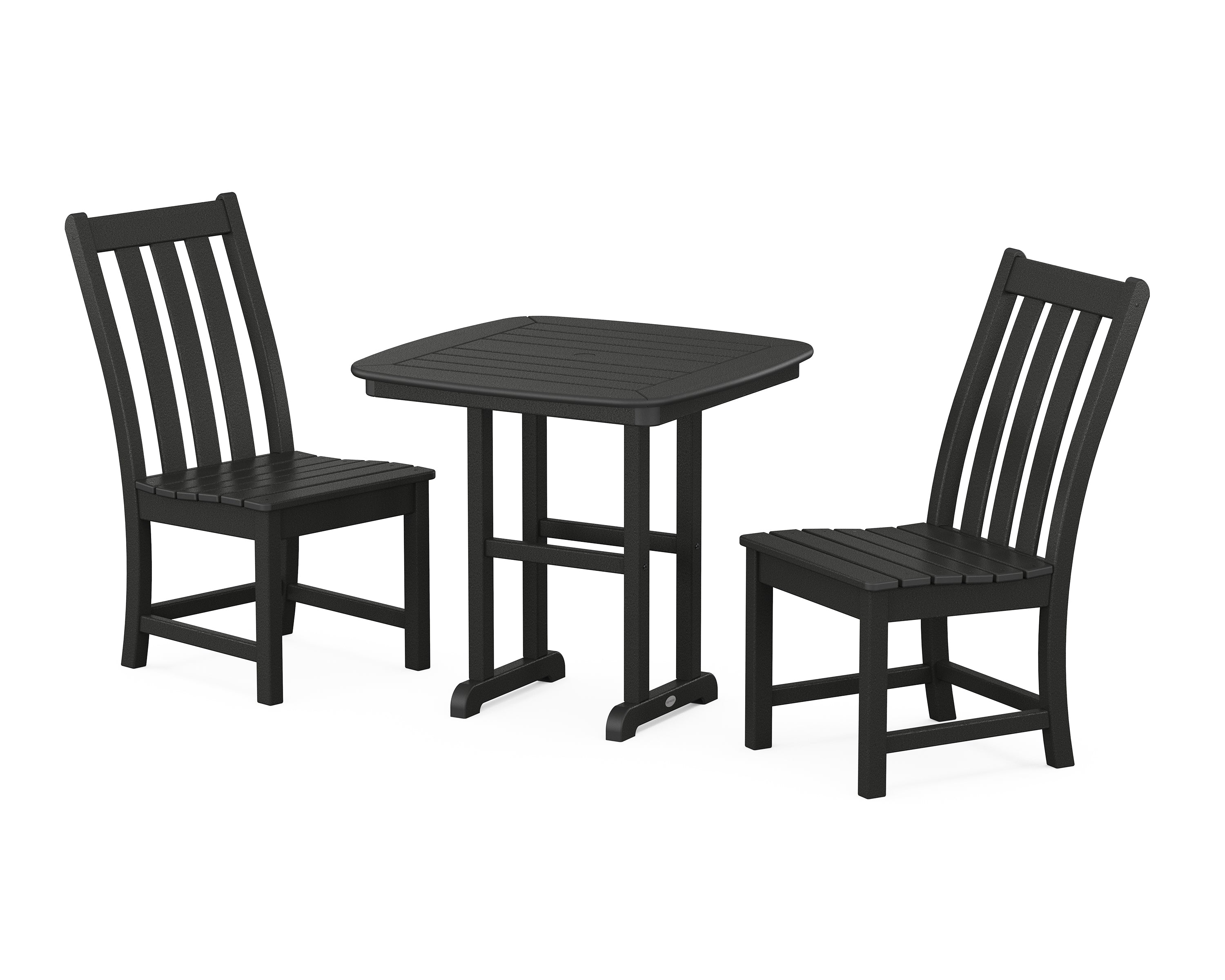 POLYWOOD® Vineyard Side Chair 3-Piece Dining Set in Black