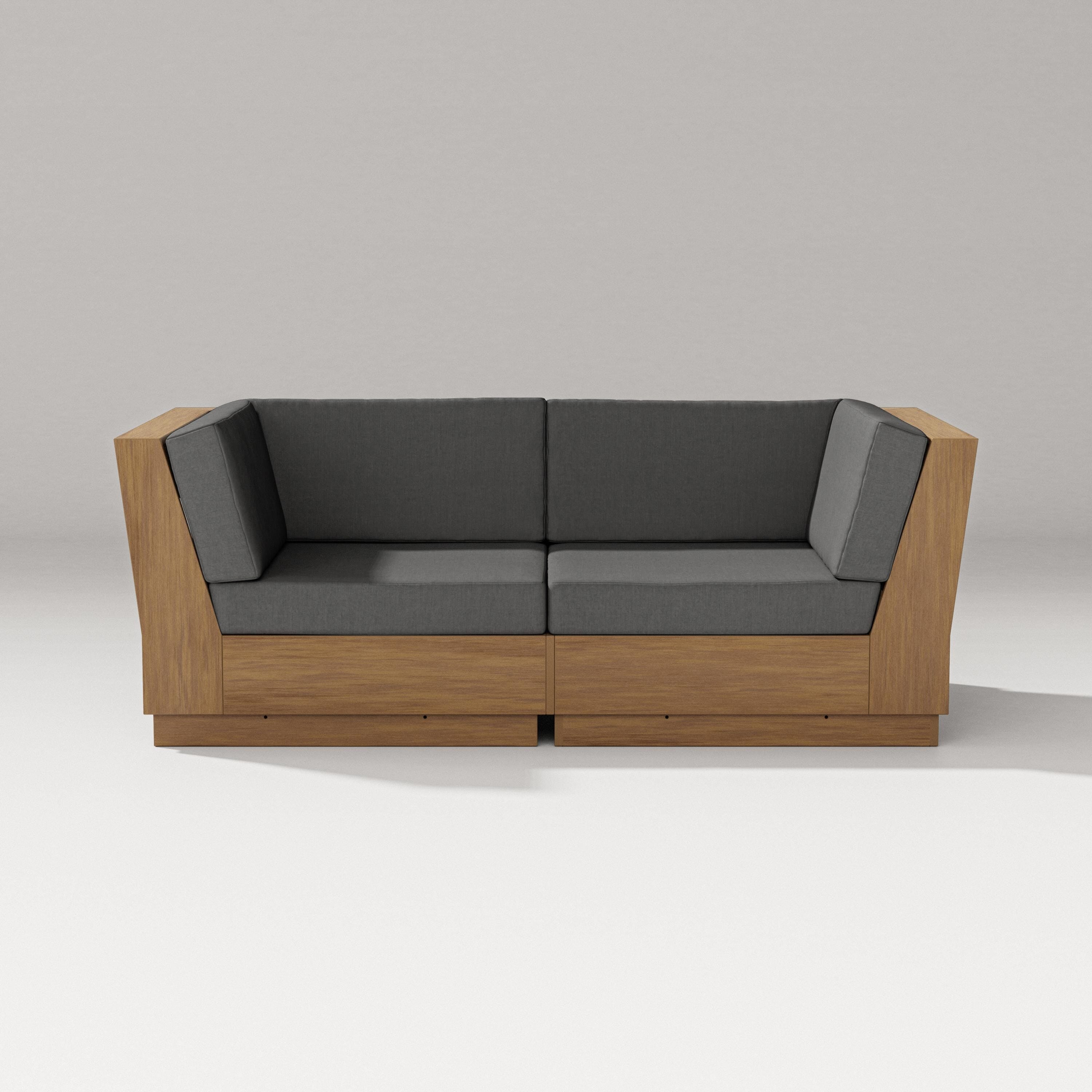 PW Designer Series Elevate Loveseat Sectional in Natural / Spectrum Carbon