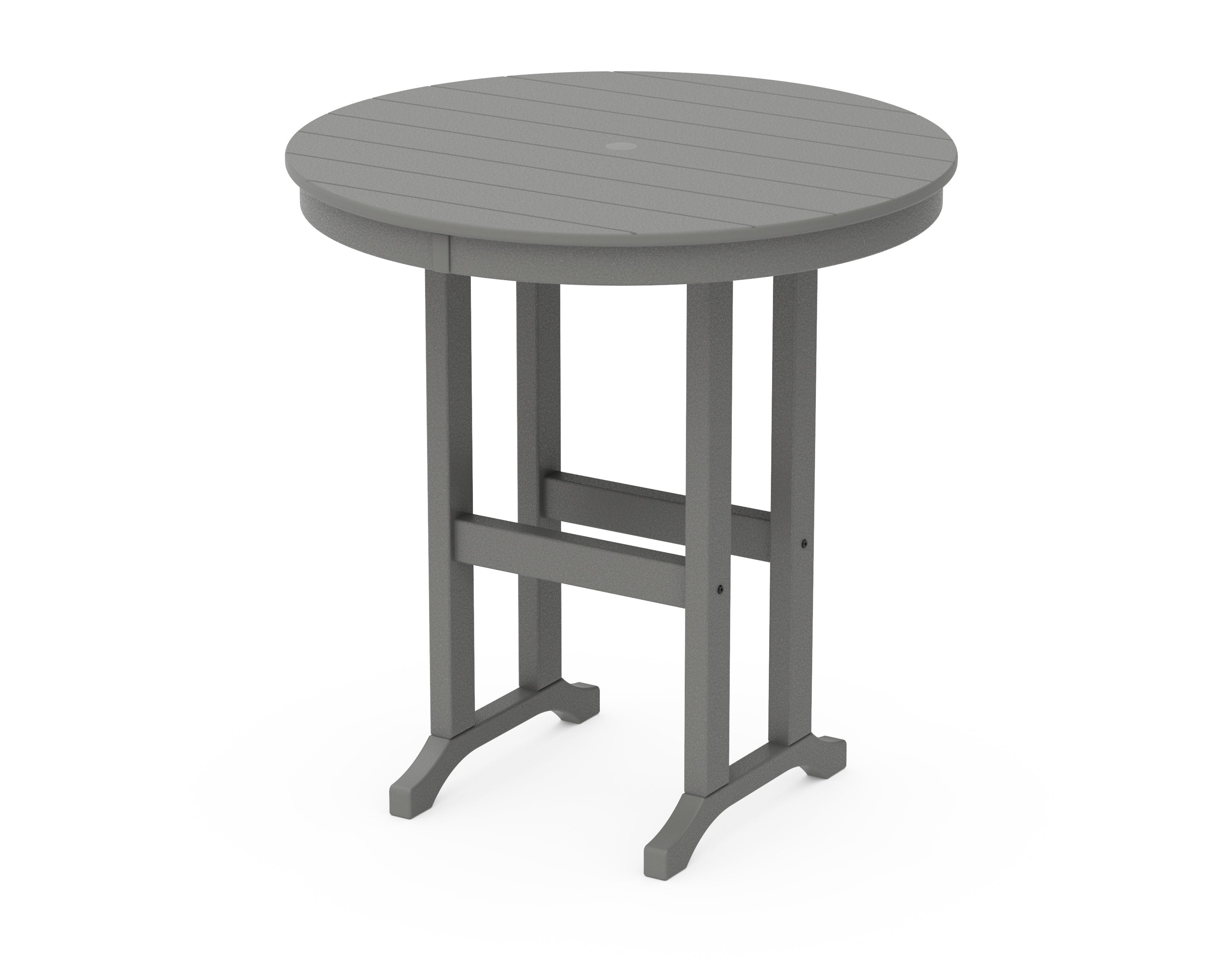 POLYWOOD 36" Round Farmhouse Counter Table in Slate Grey