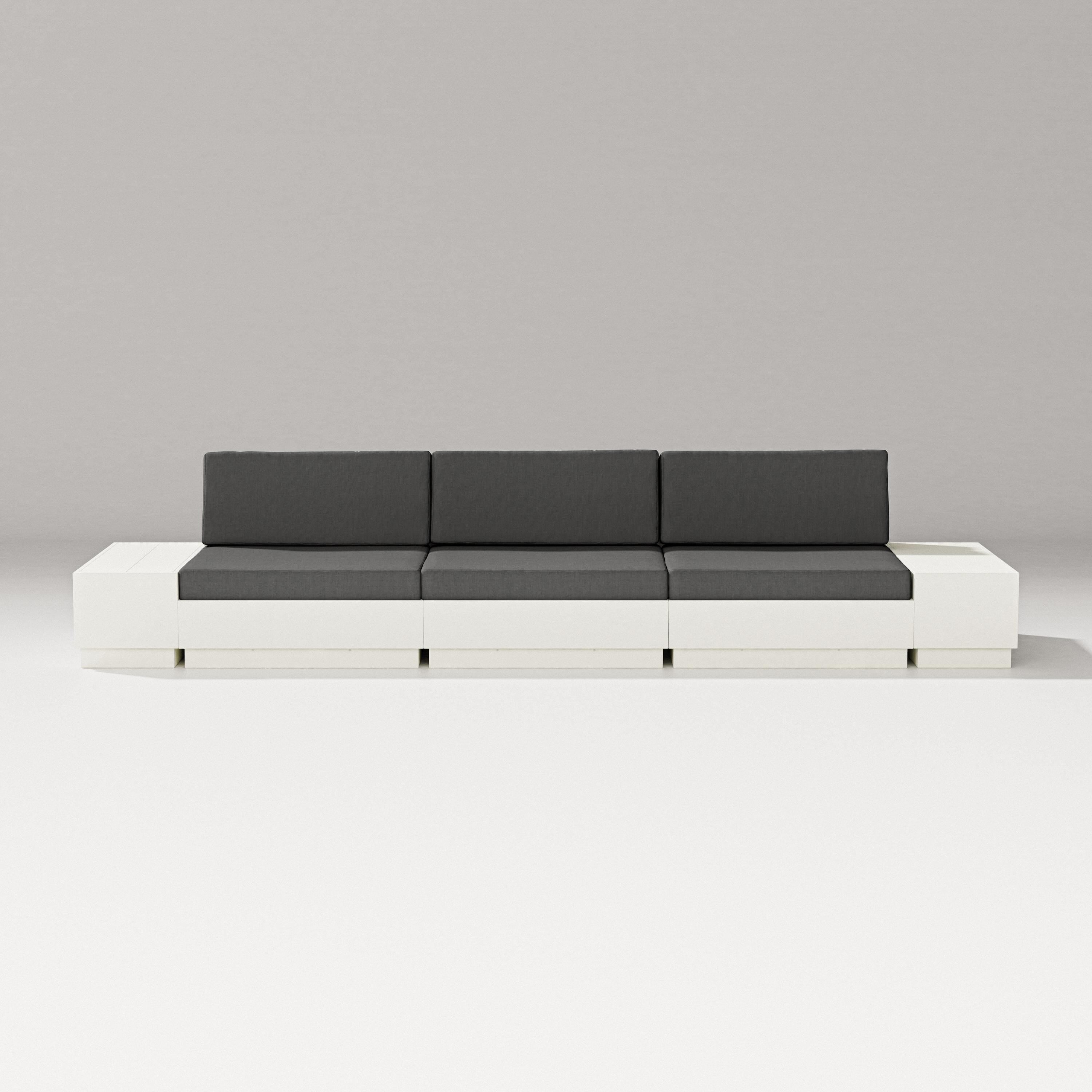 PW Designer Series Elevate Straight Sectional in Vintage White / Spectrum Carbon