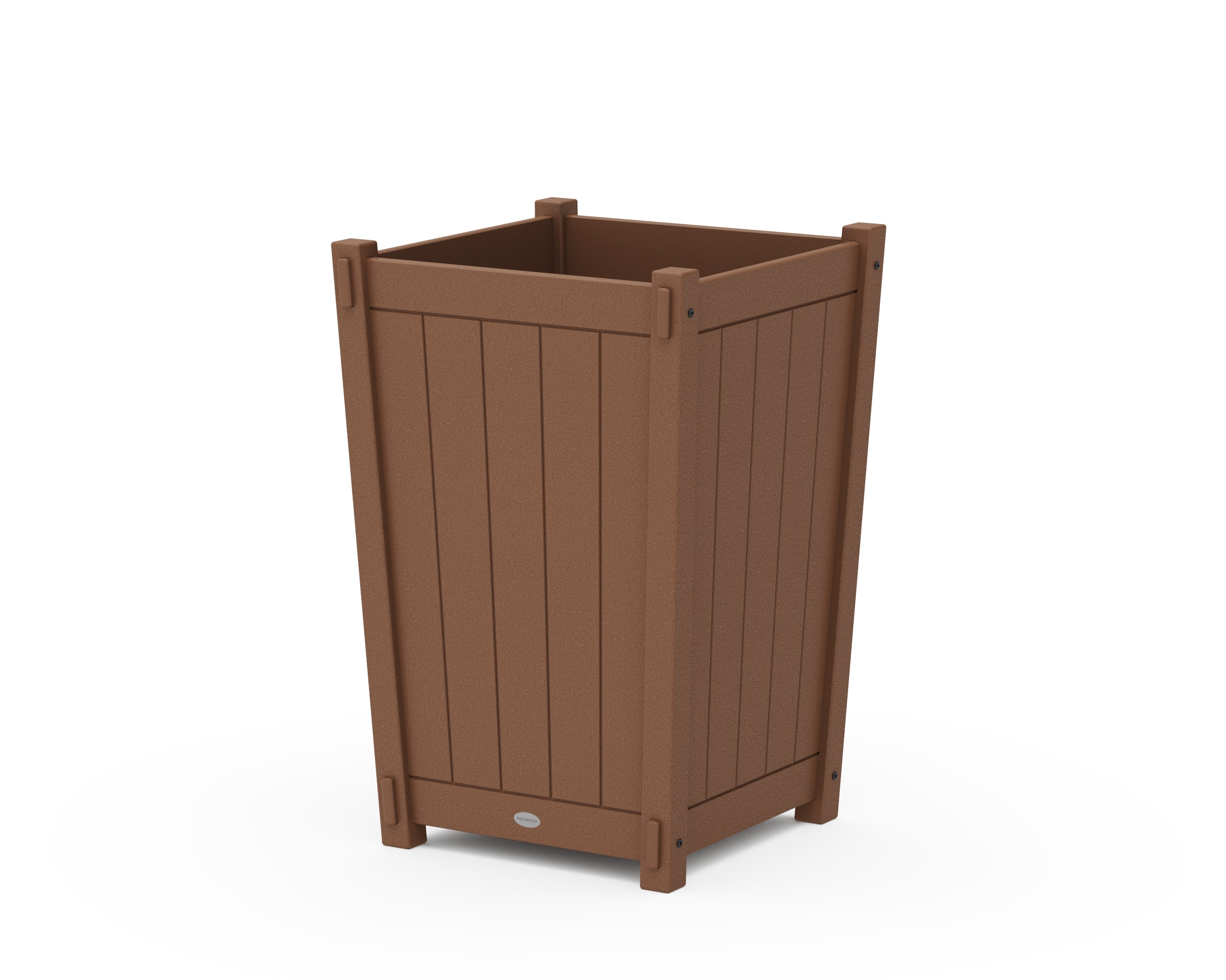POLYWOOD Vineyard Large Tapered Square Planter Box in Teak