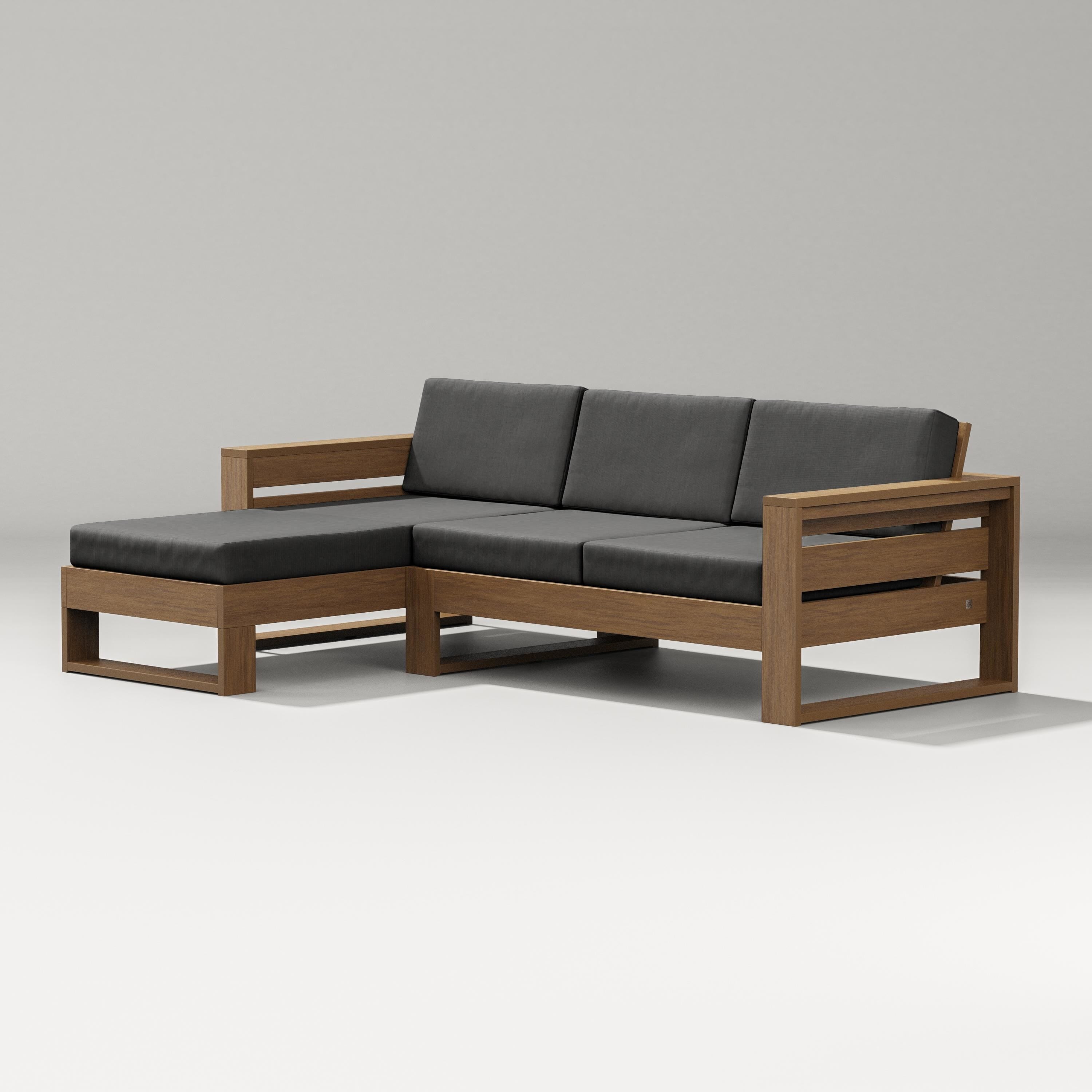 PW Designer Series Latitude Left Chaise Sectional in Natural / Spectrum Carbon