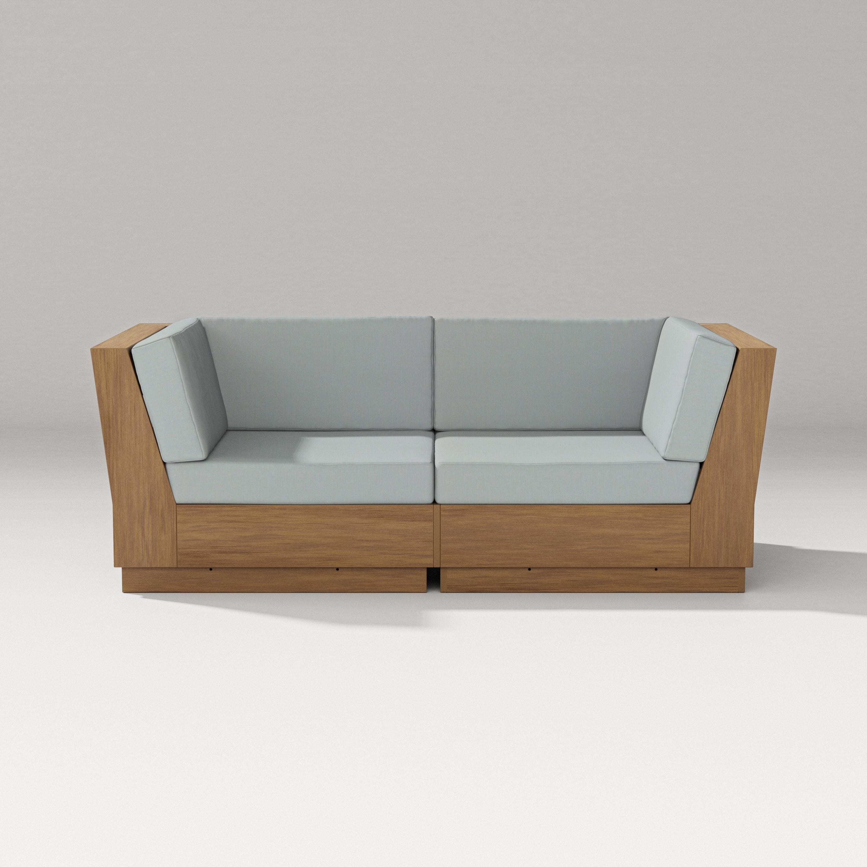 PW Designer Series Elevate Loveseat Sectional in Natural / Spa