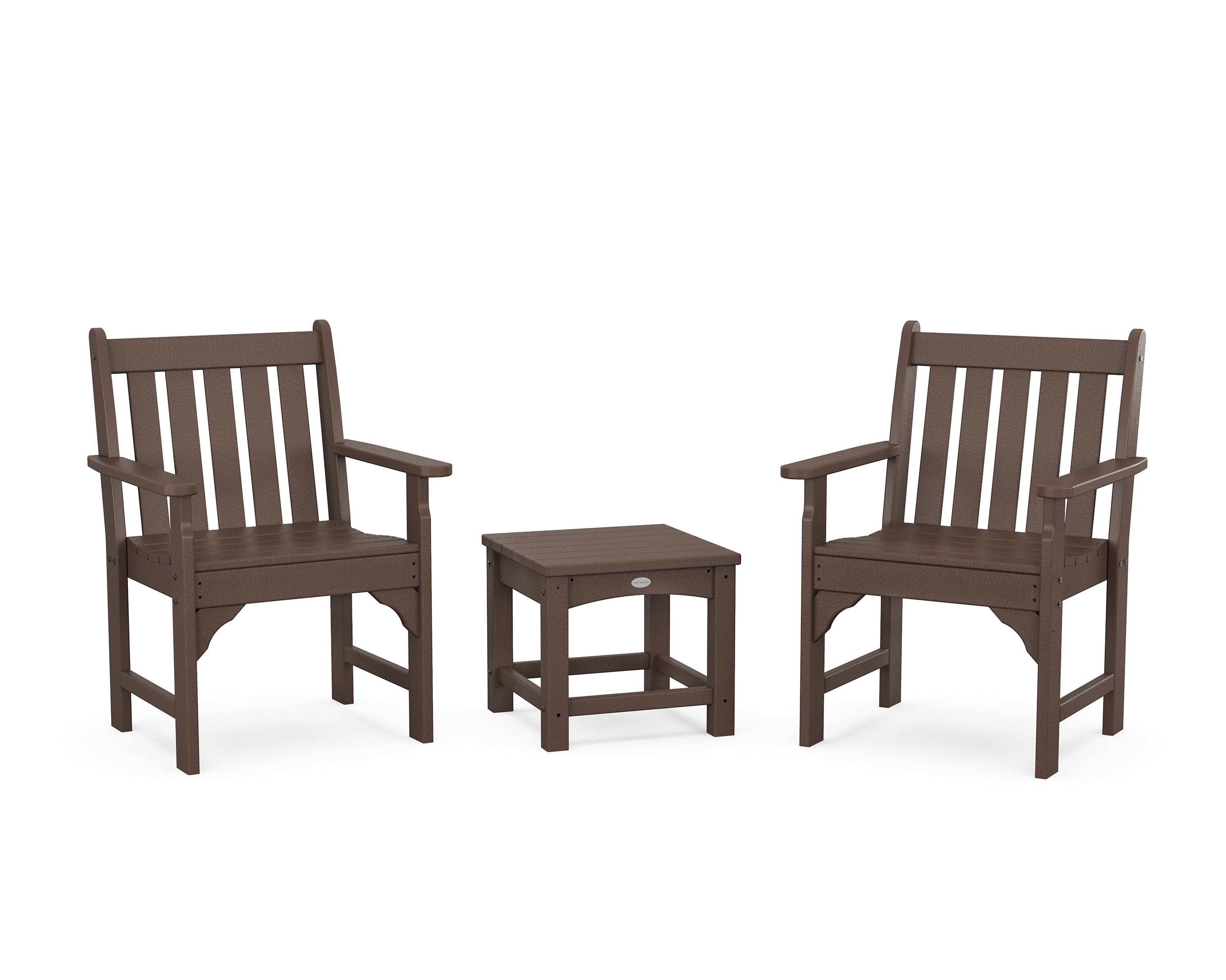 POLYWOOD Vineyard 3-Piece Garden Chair Set in Mahogany