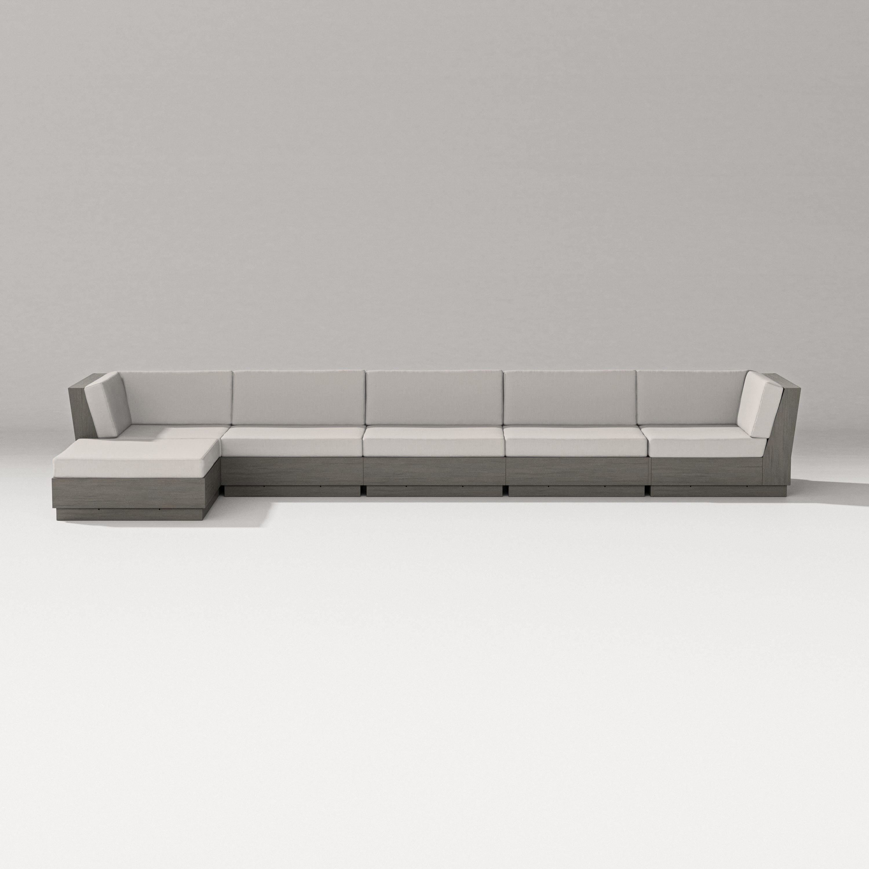 PW Designer Series Elevate 6-Piece Chaise Sectional in Driftwood / Cast Ash
