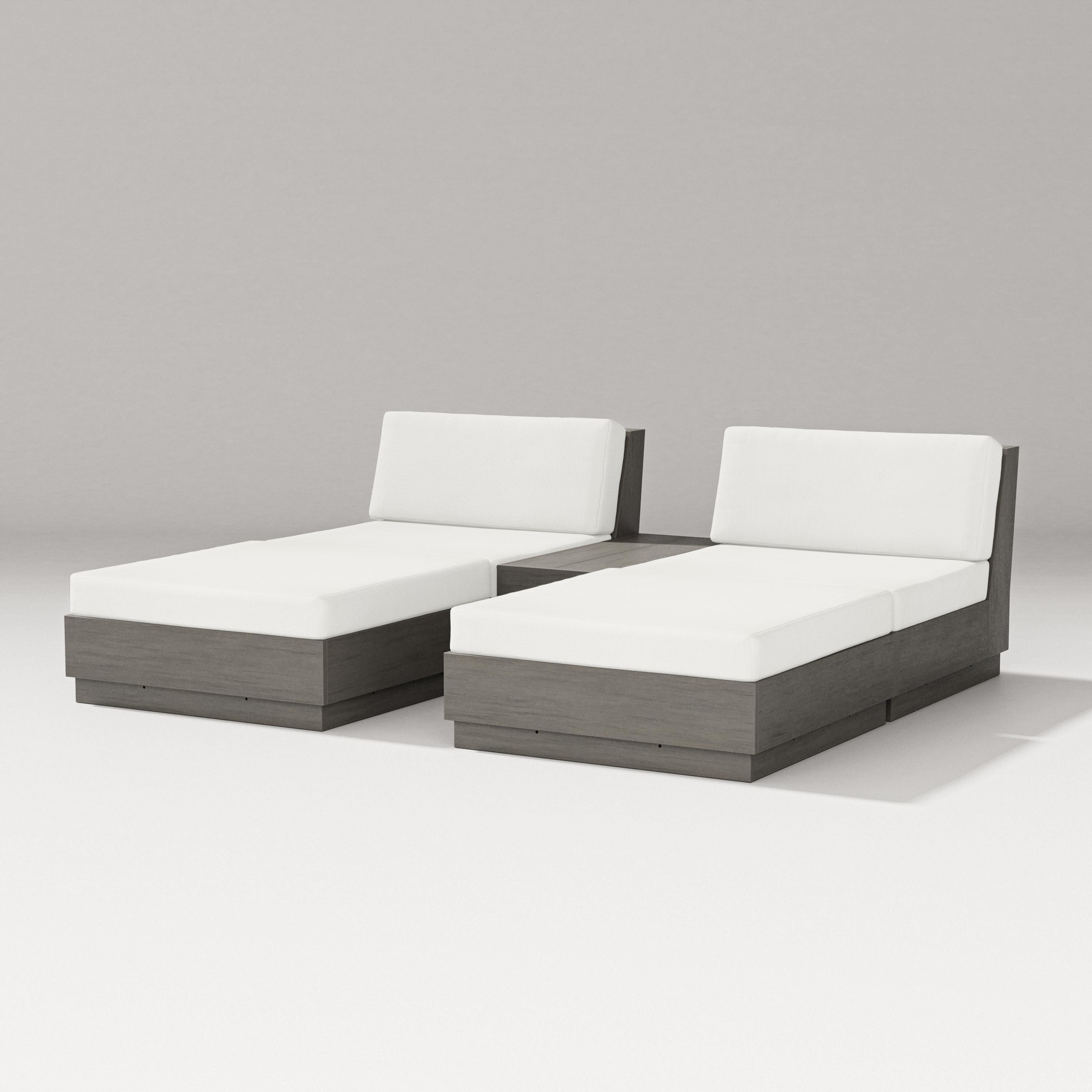 PW Designer Series Elevate Double Chaise Set in Driftwood / Natural Linen