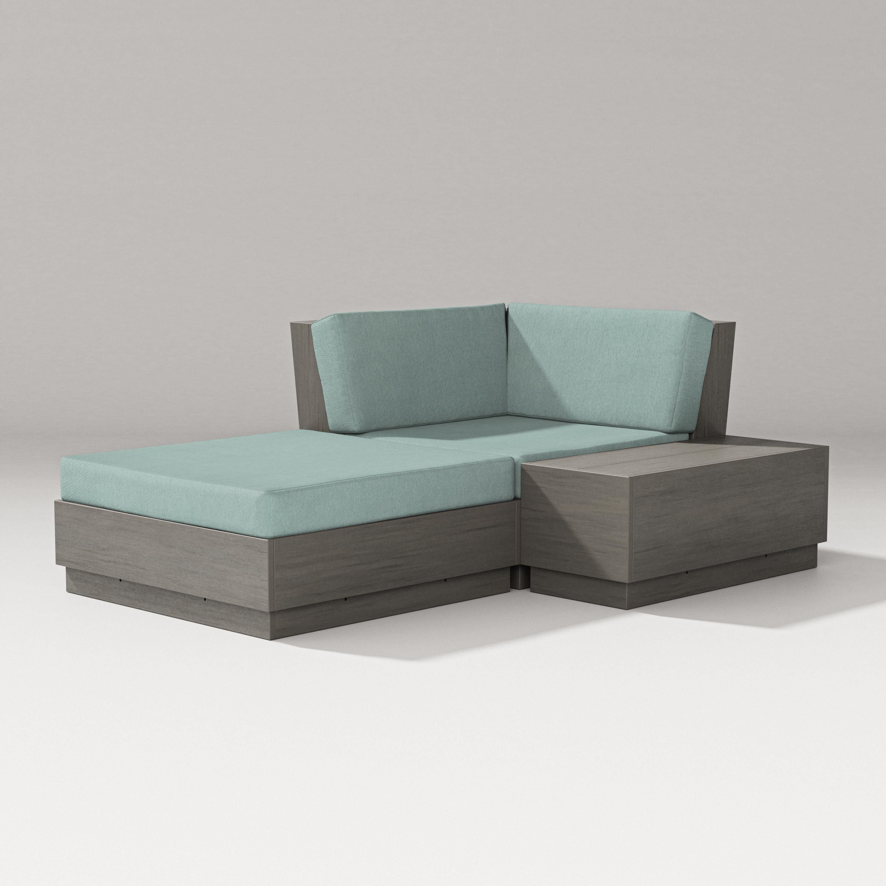 PW Designer Series Elevate Corner Chaise in Driftwood / Glacier Spa