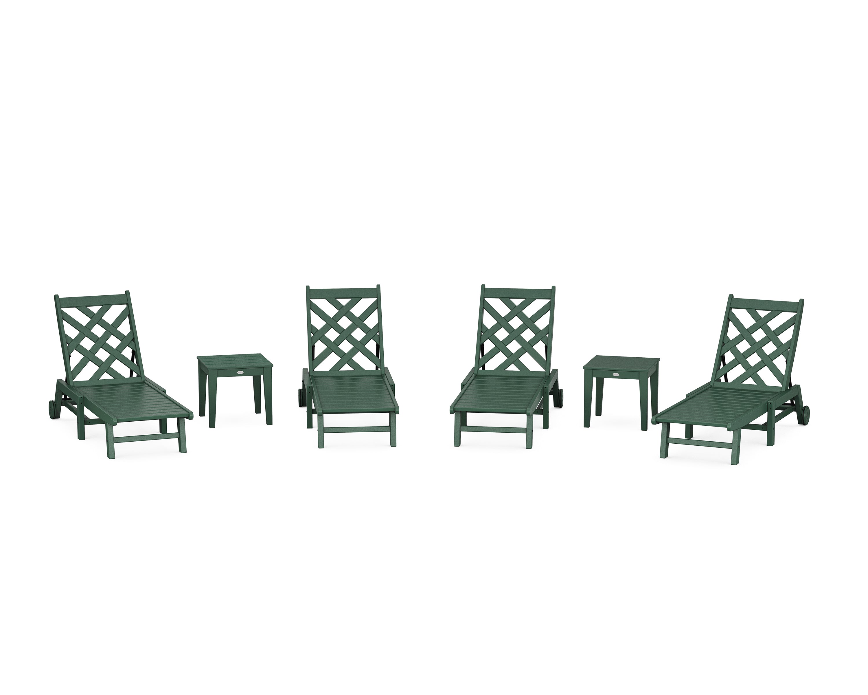Country Living Wovendale 6-Piece Chaise Set with Wheels in Green